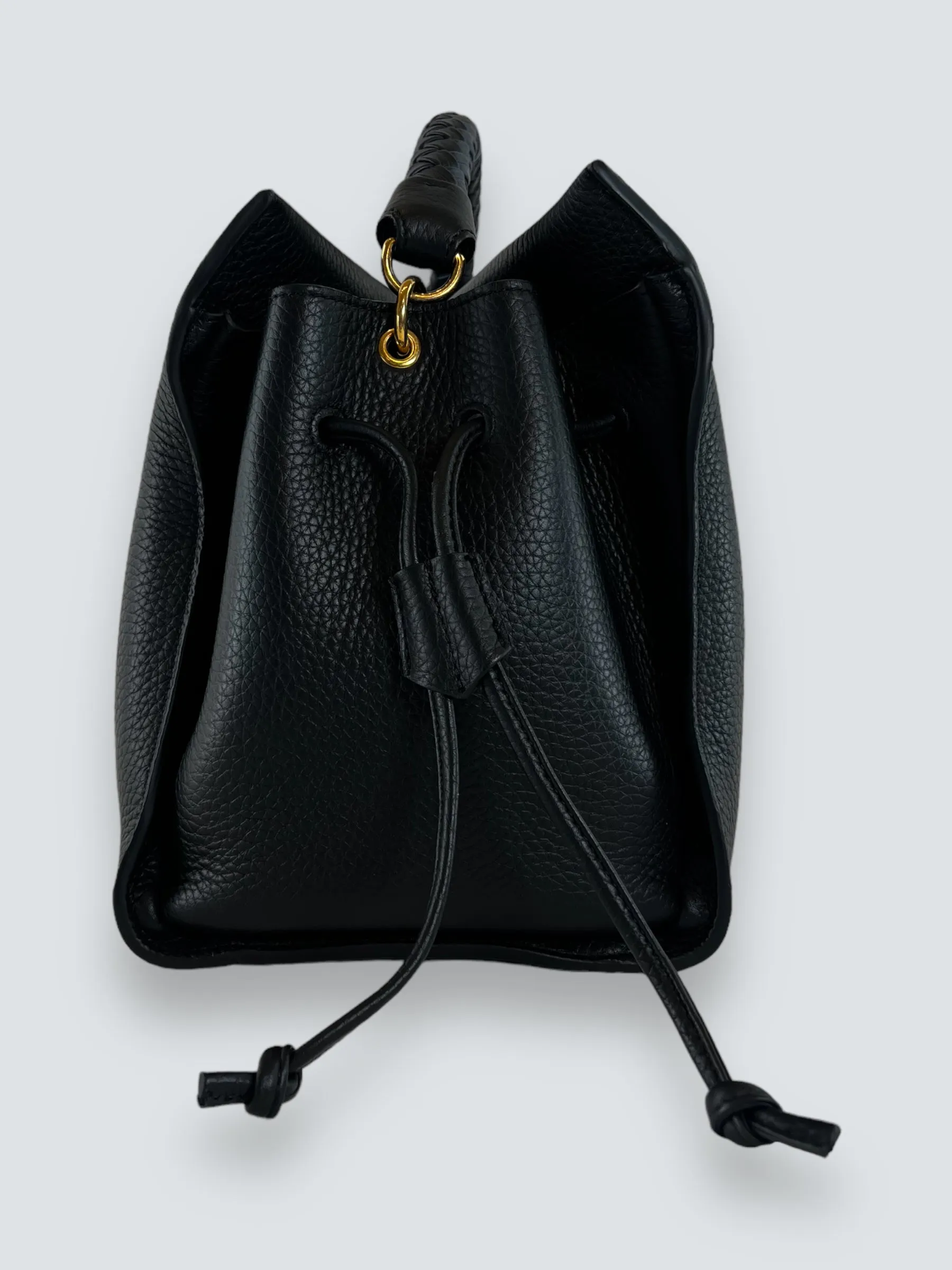 Mulberry Black Leather Large Iris Top Handle Satchel