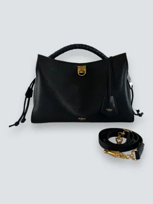 Mulberry Black Leather Large Iris Top Handle Satchel