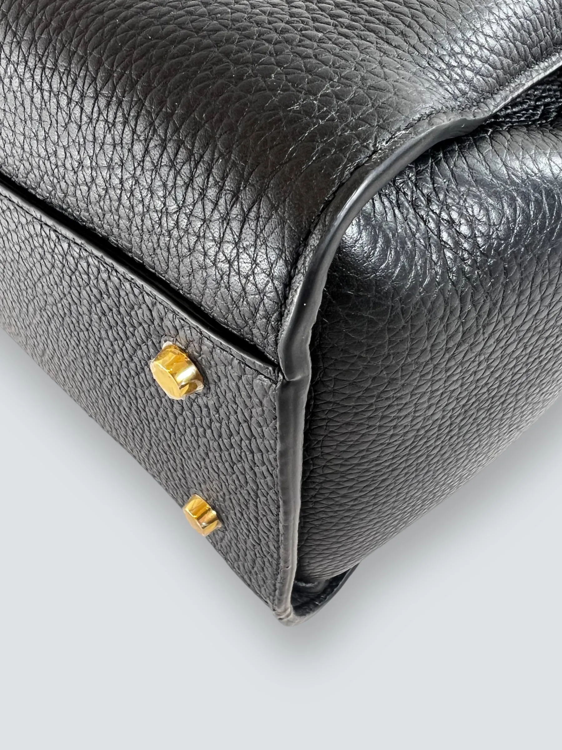 Mulberry Black Leather Large Iris Top Handle Satchel