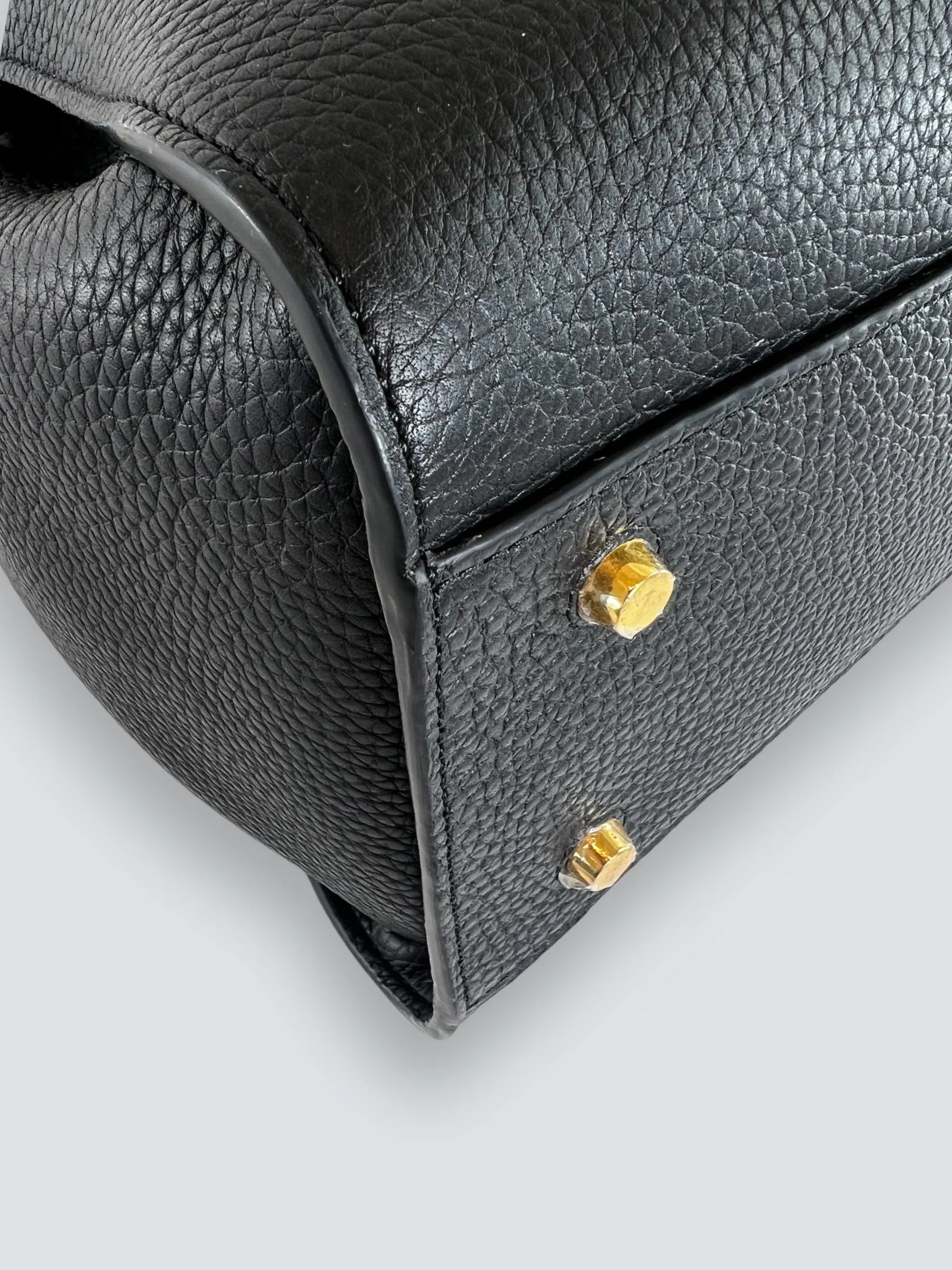 Mulberry Black Leather Large Iris Top Handle Satchel