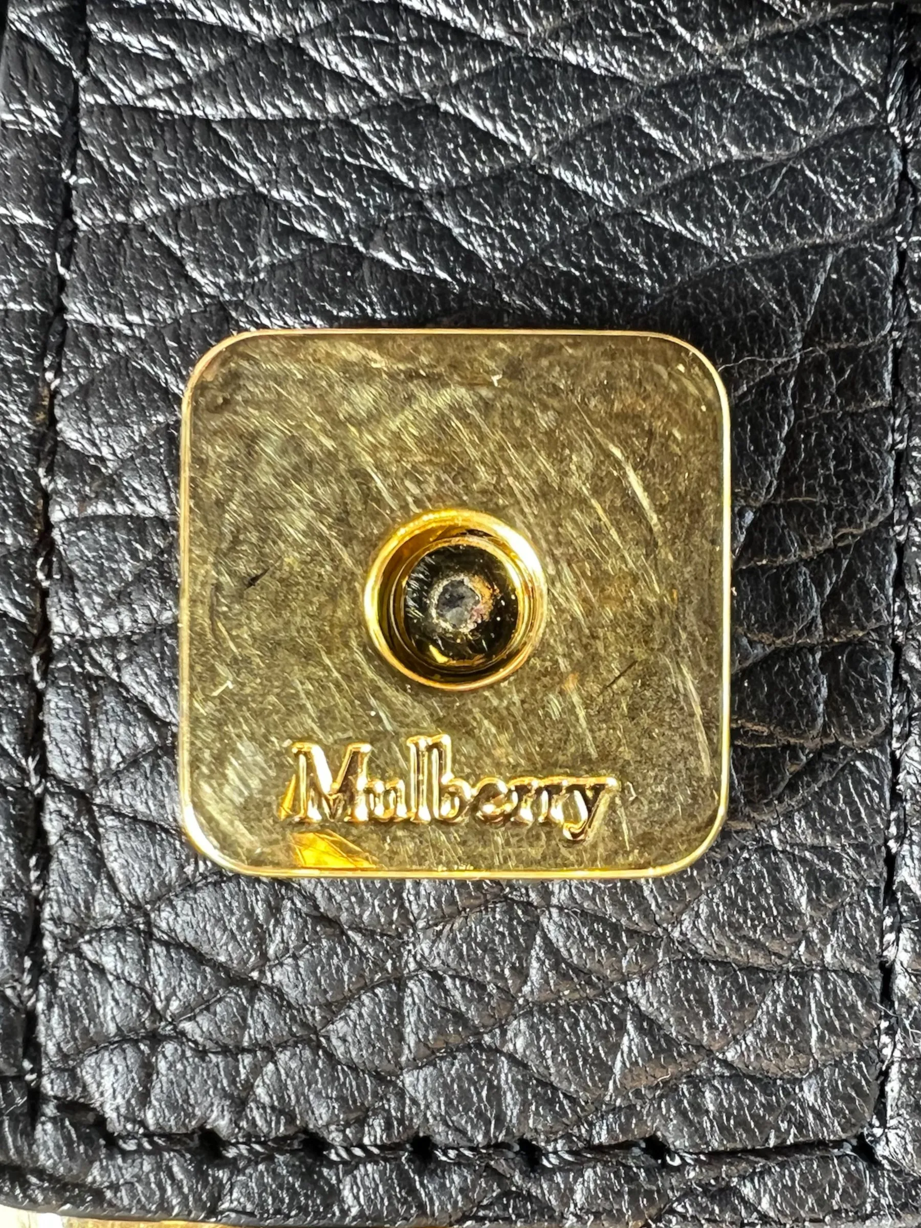Mulberry Black Leather Large Iris Top Handle Satchel