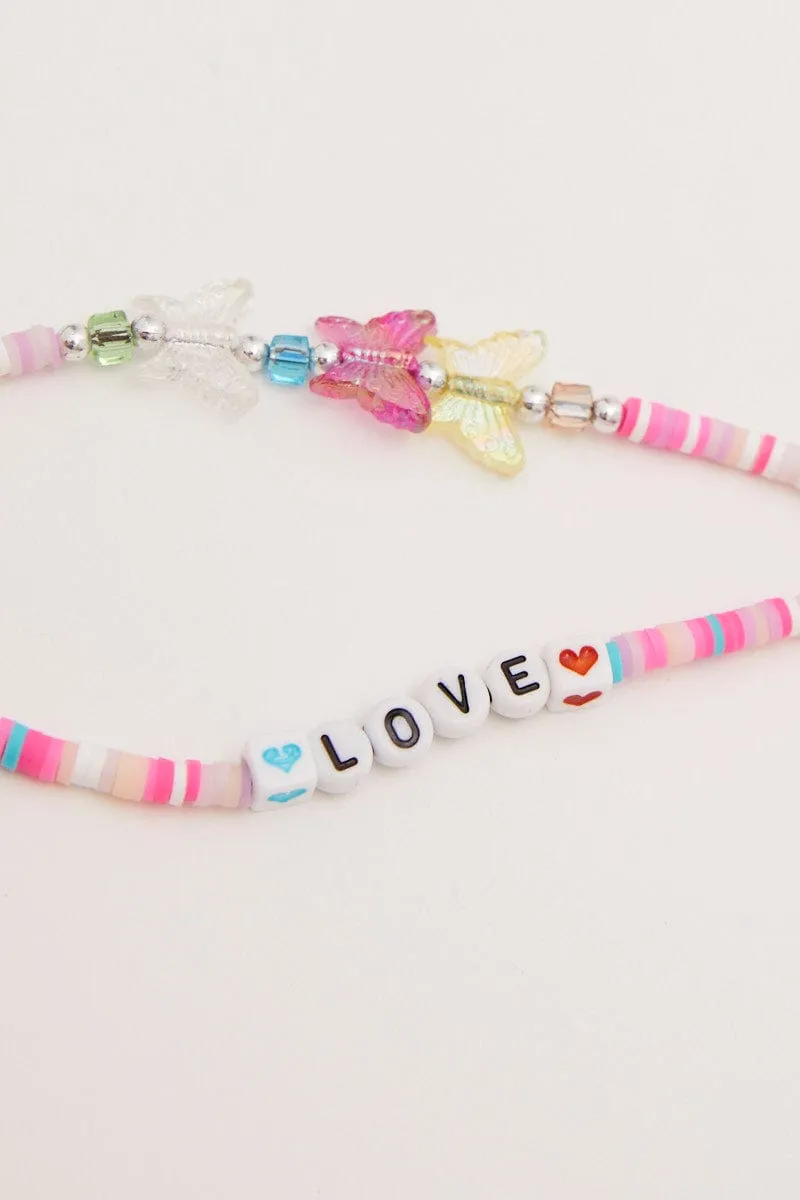 Multi Butterfly And Love Phone Chain