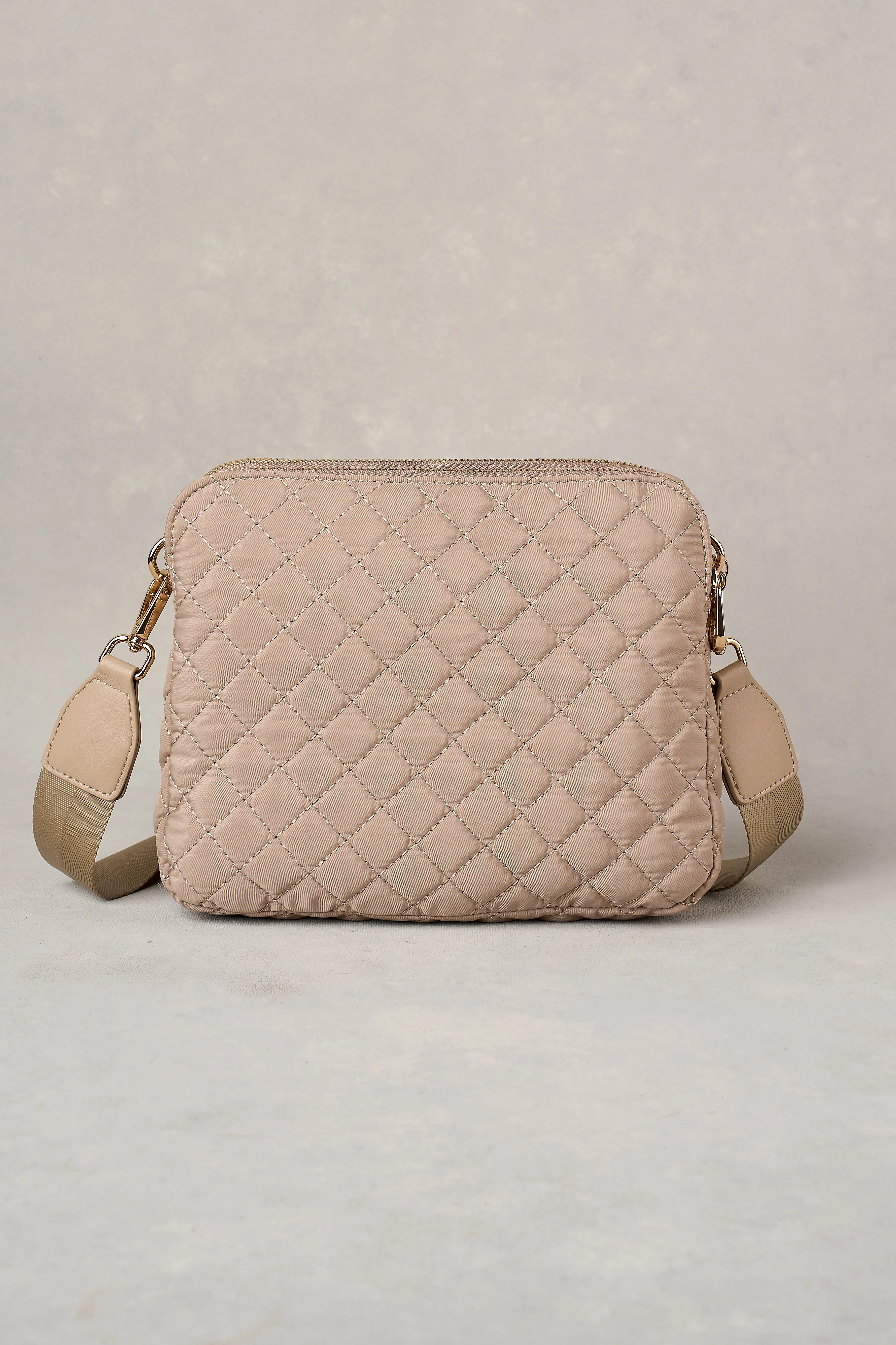 Naomi Quilted Crossbody Bag - Sand