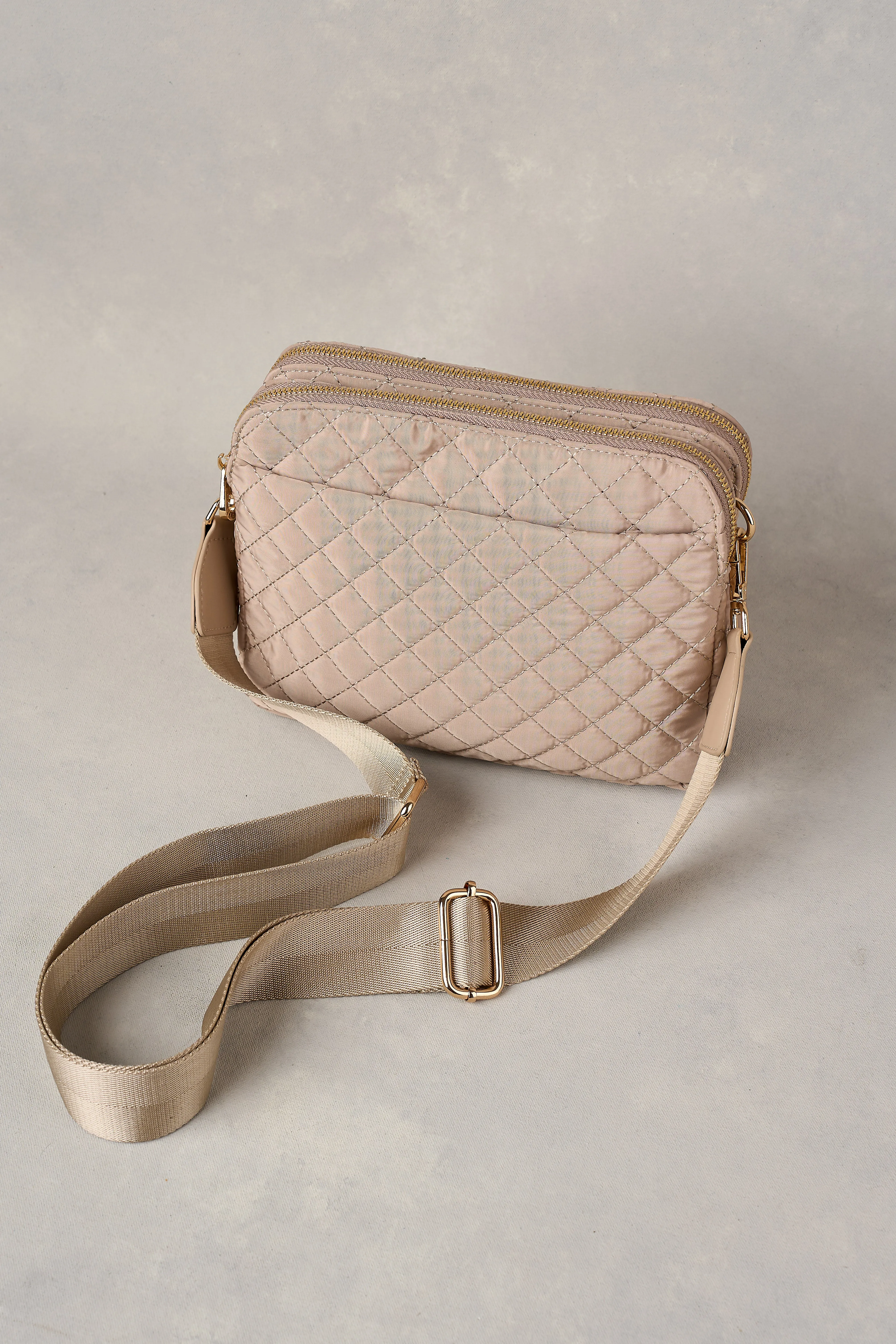 Naomi Quilted Crossbody Bag - Sand