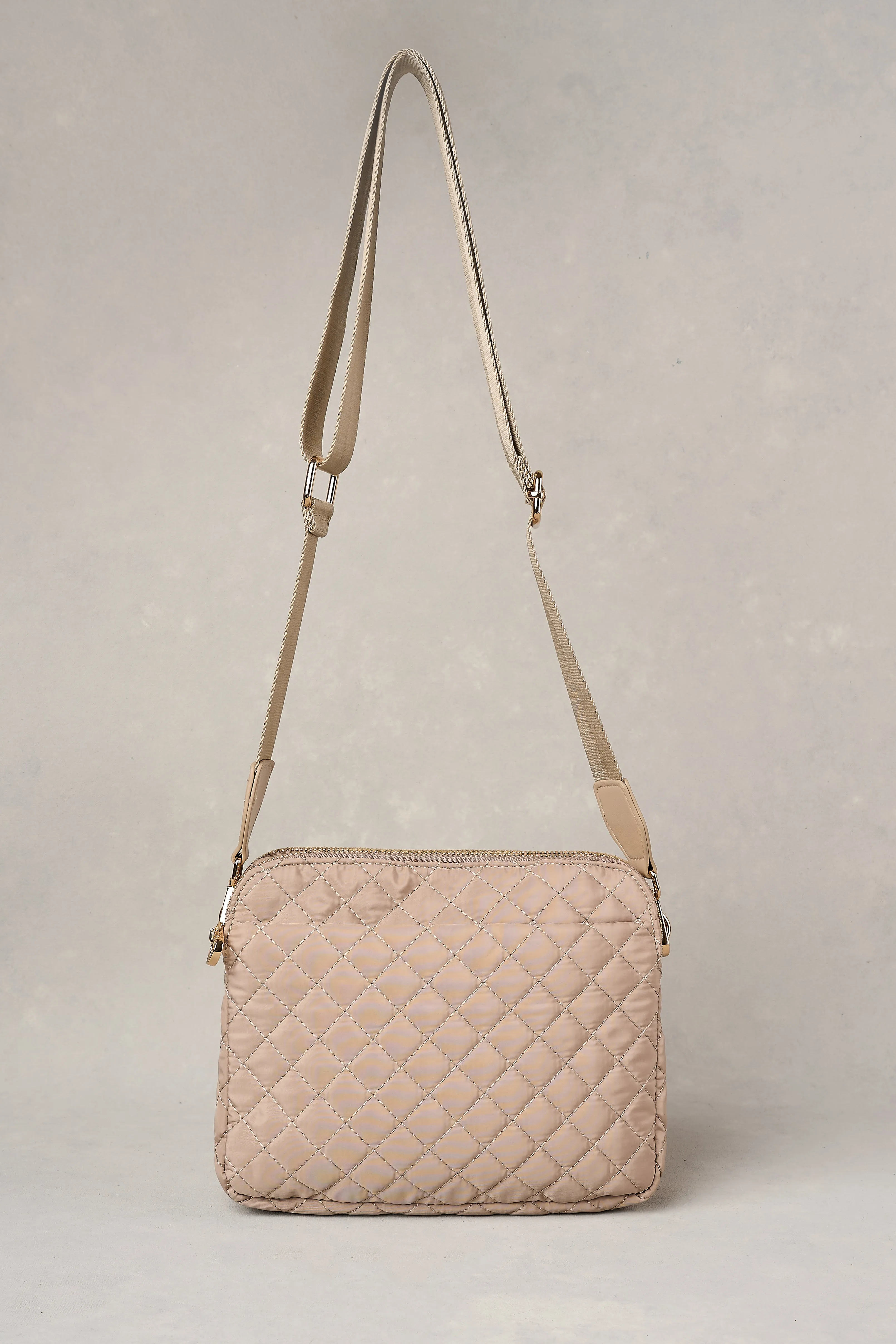 Naomi Quilted Crossbody Bag - Sand