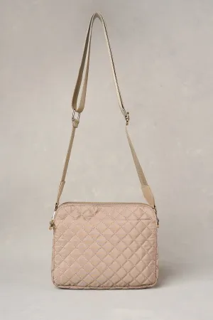 Naomi Quilted Crossbody Bag - Sand