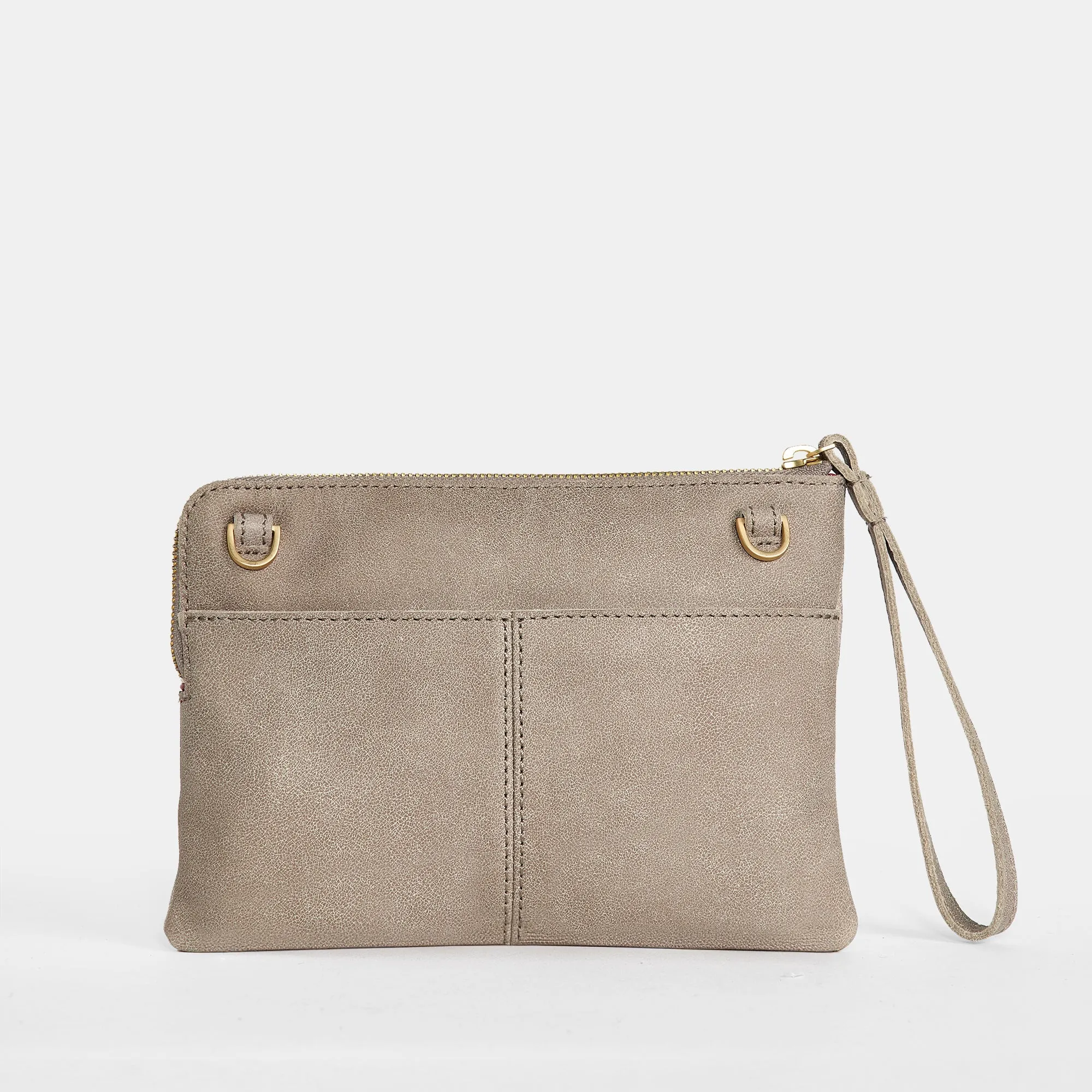 Nash Small | Pewter/Brushed Gold Red Zip