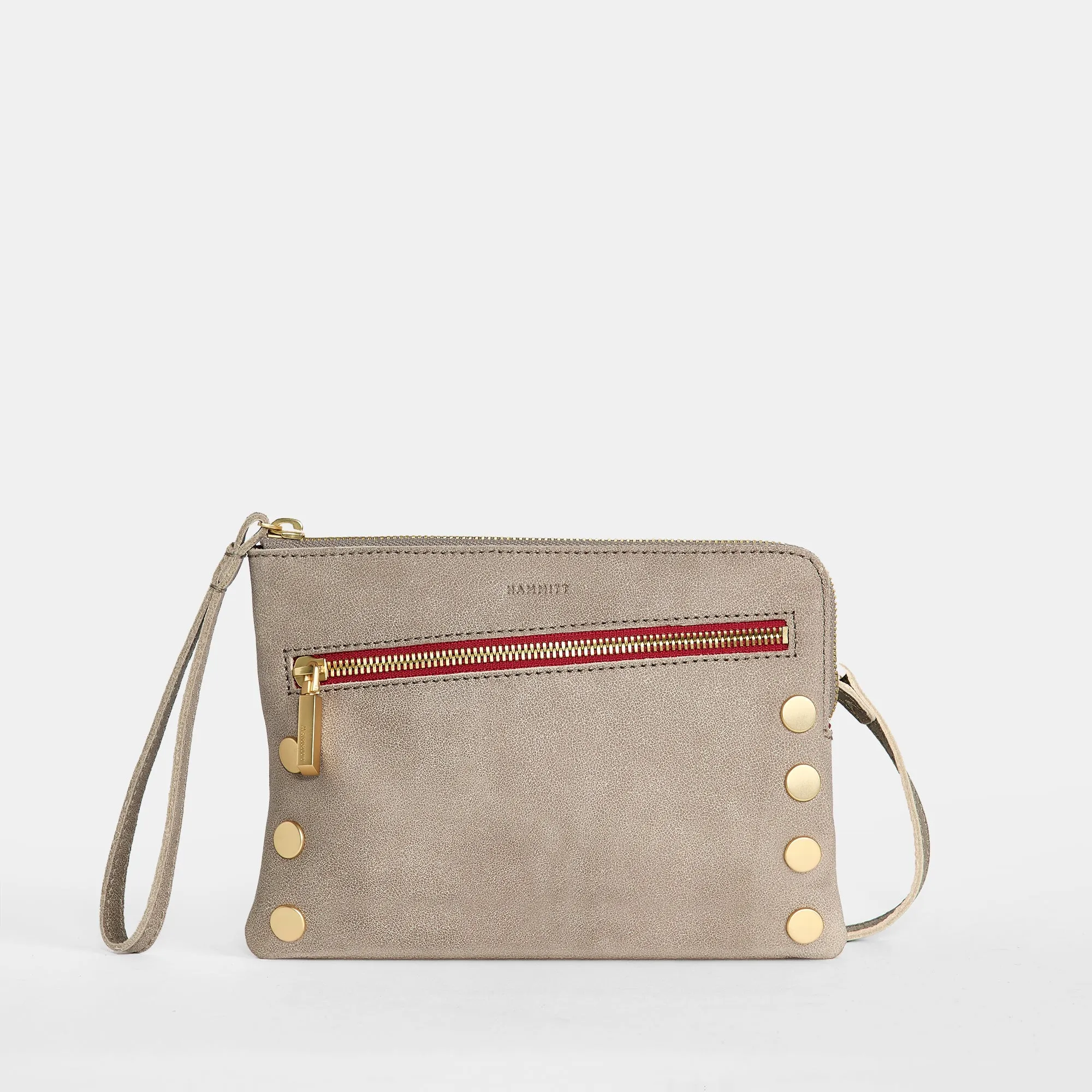Nash Small | Pewter/Brushed Gold Red Zip