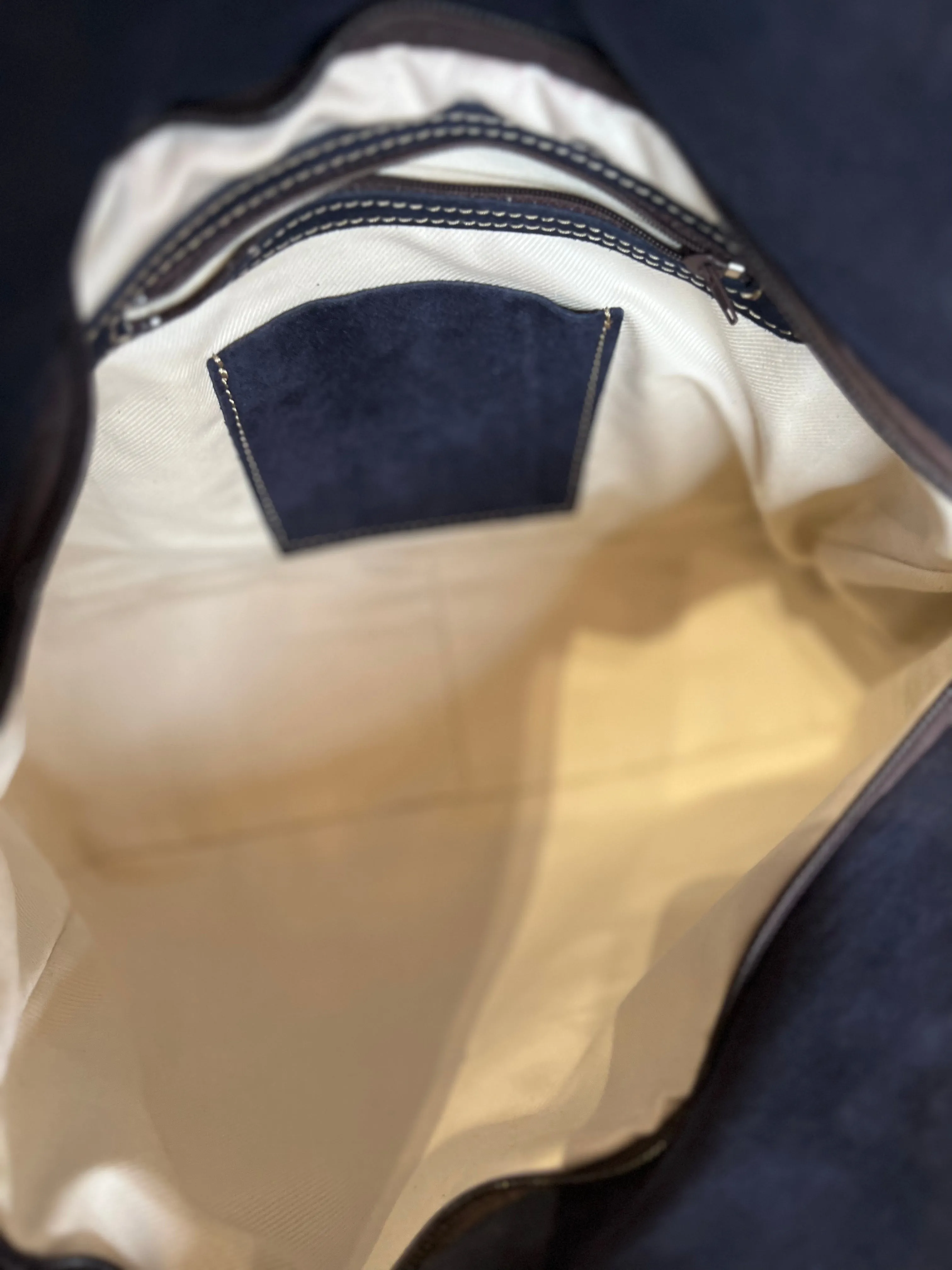 Navy Suede Tote