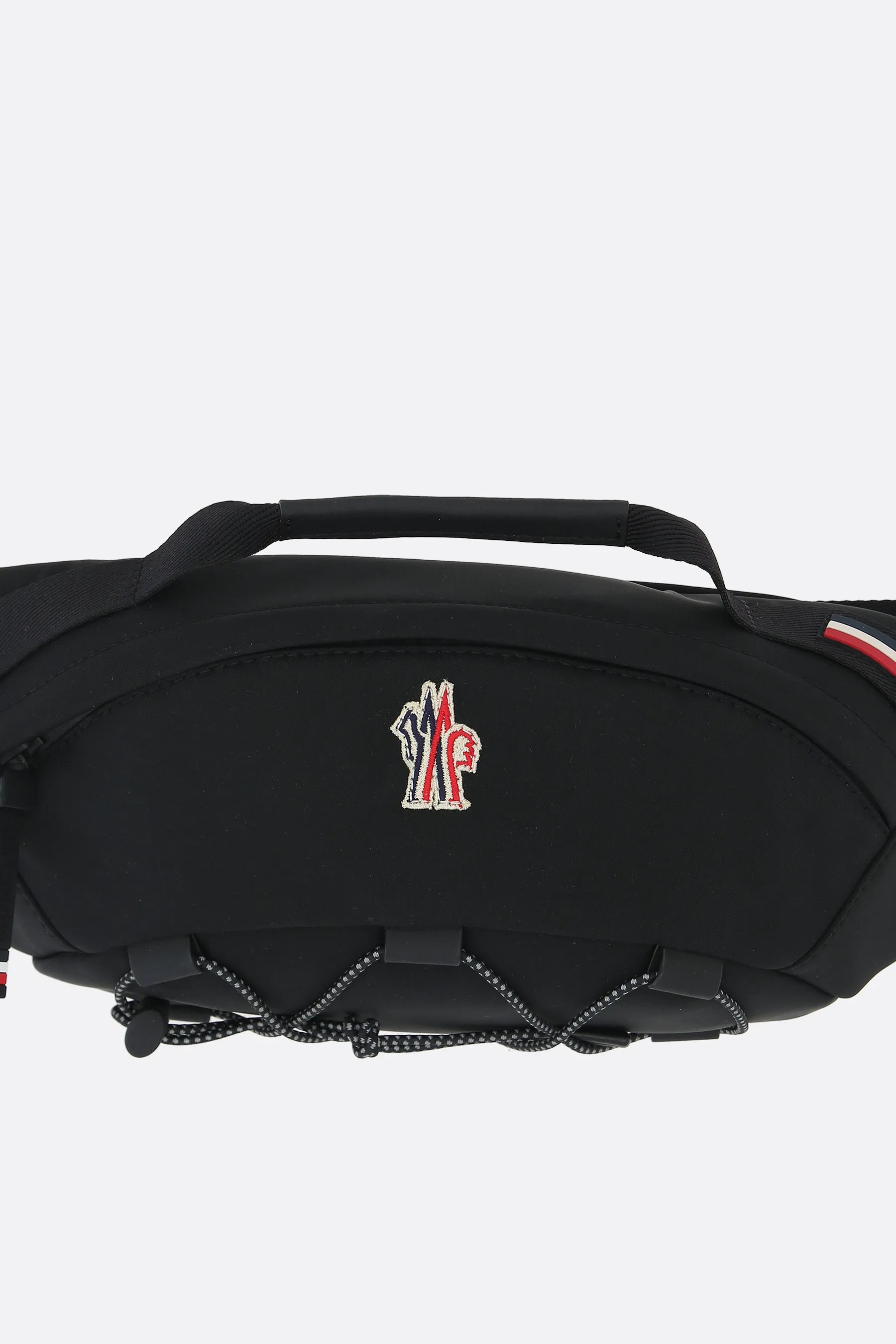 nylon belt bag with logo patch