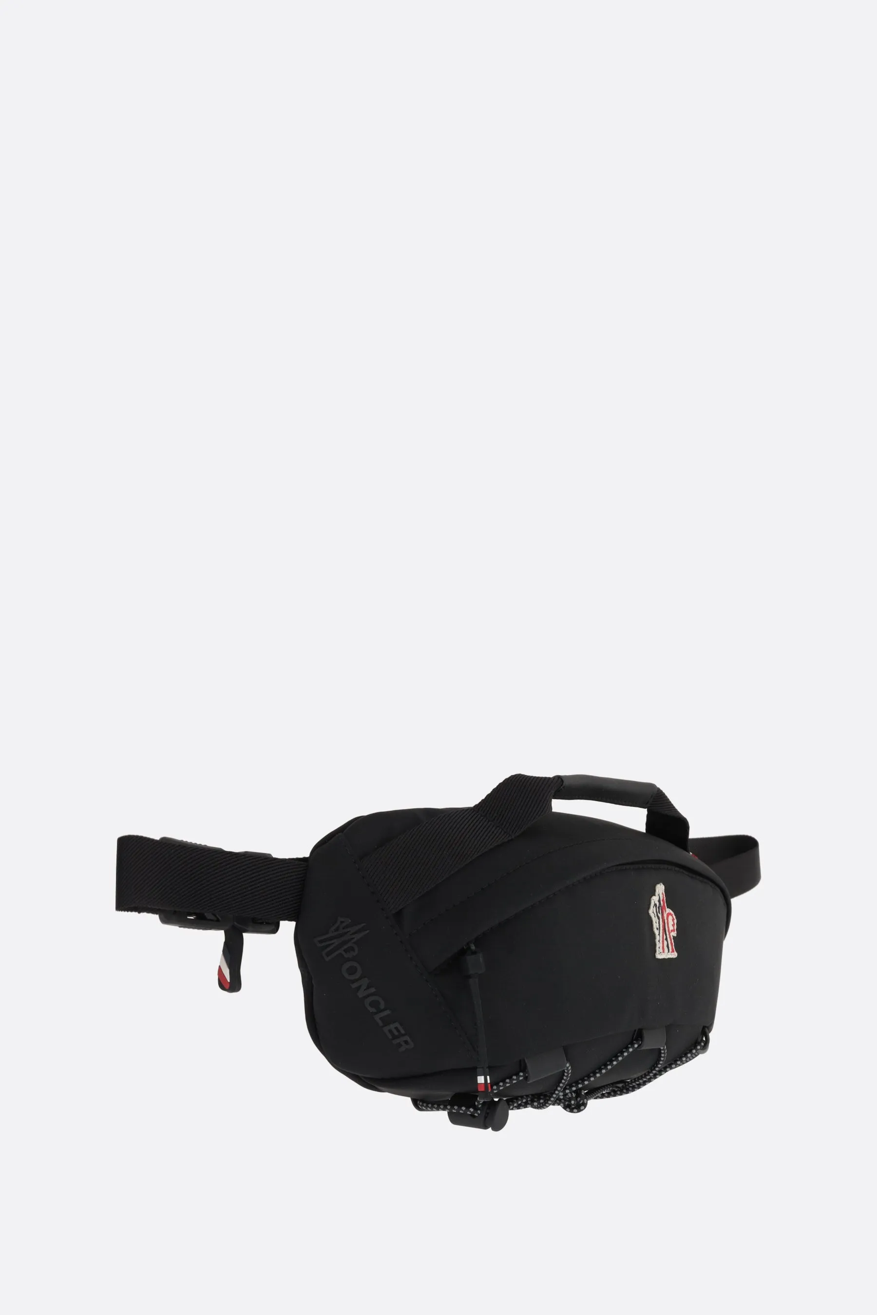 nylon belt bag with logo patch