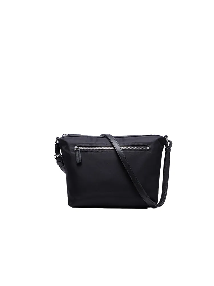 Nylon with Leather Shoulder Bag