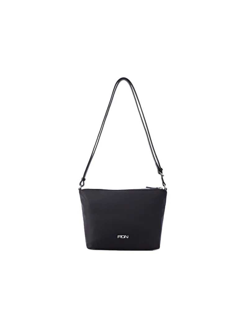 Nylon with Leather Shoulder Bag