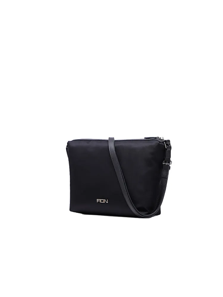 Nylon with Leather Shoulder Bag