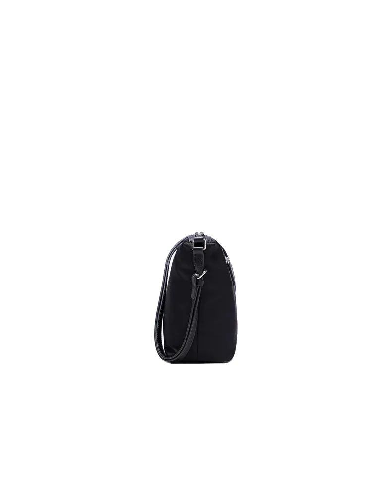 Nylon with Leather Shoulder Bag