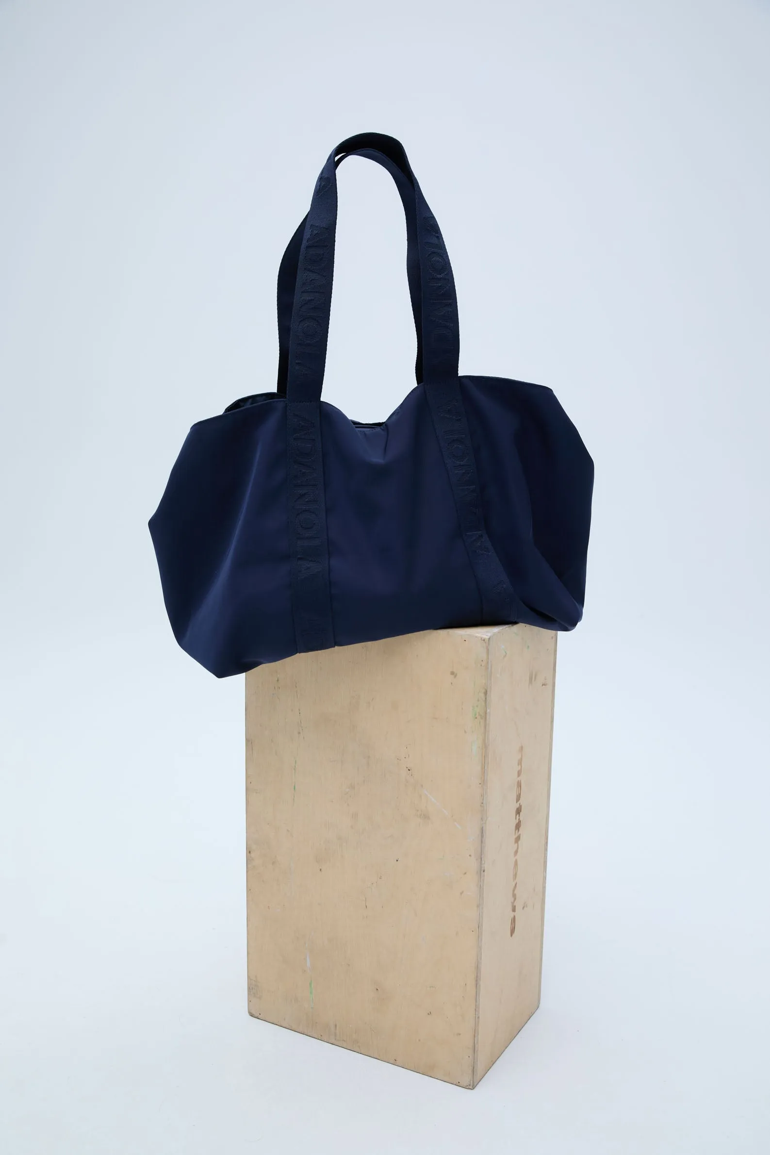 Nylon Zip Tote Bag - Navy Blue