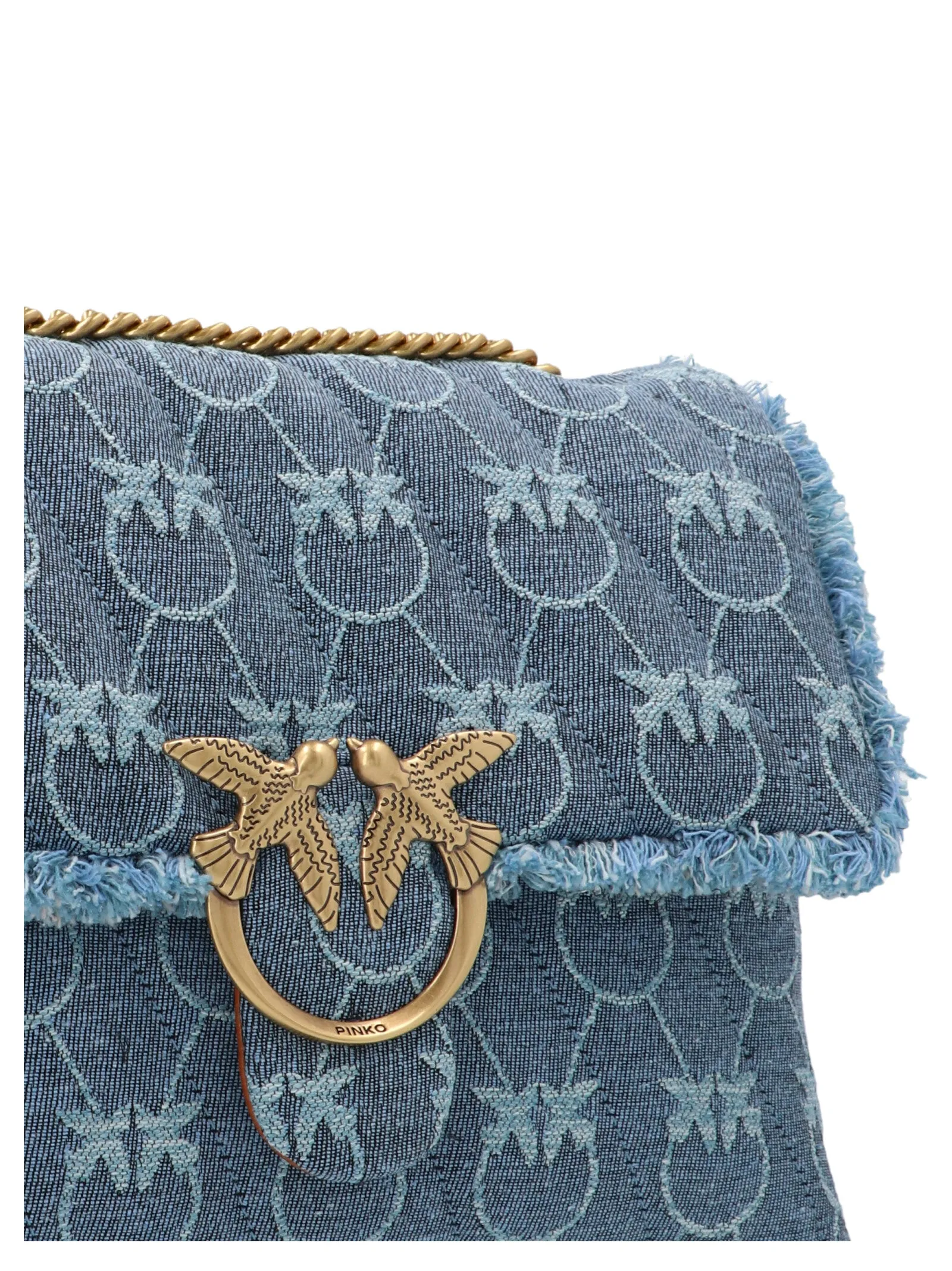 Pinko Frayed Trim Logo Plaque Handbag