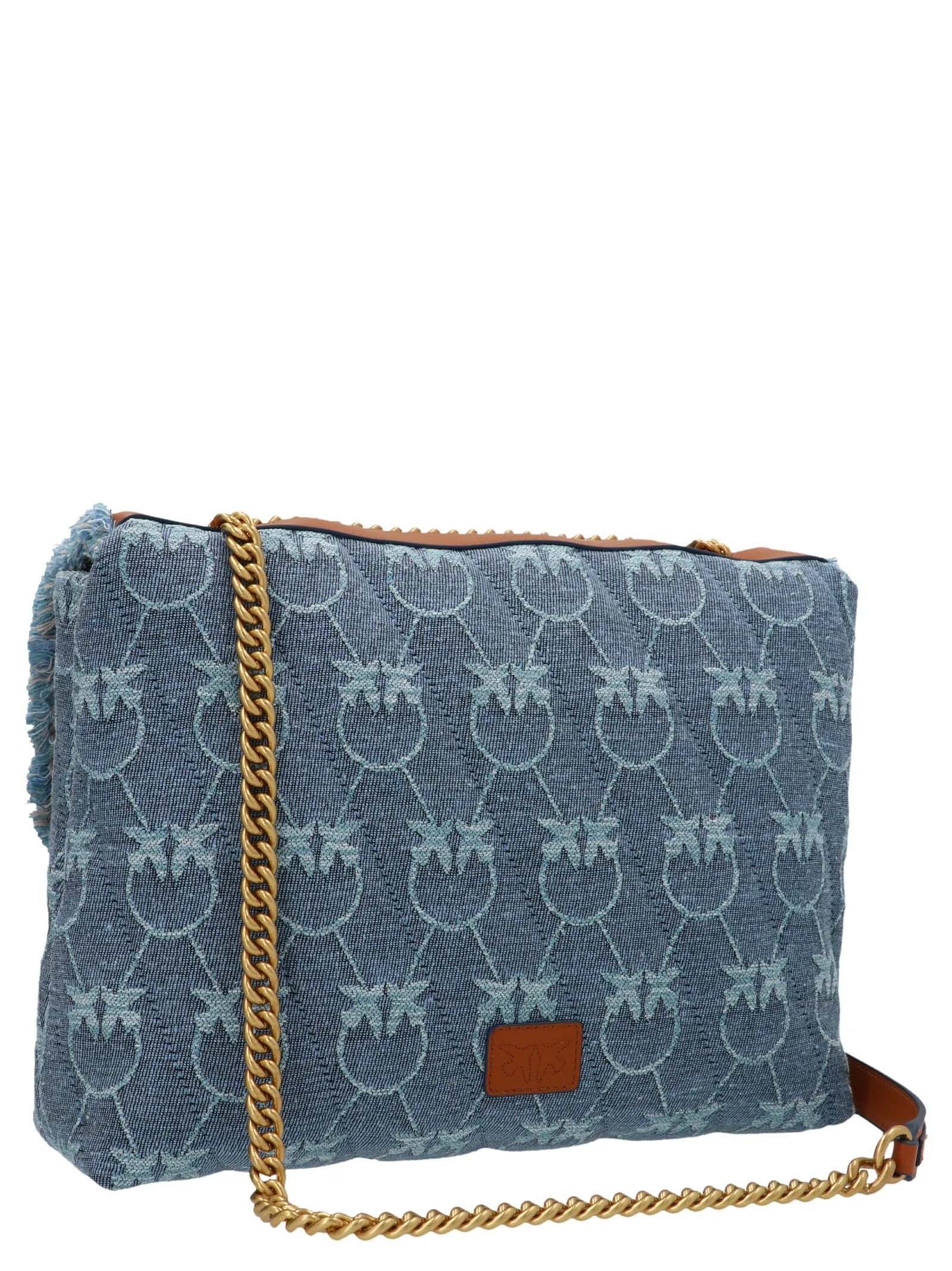 Pinko Frayed Trim Logo Plaque Handbag