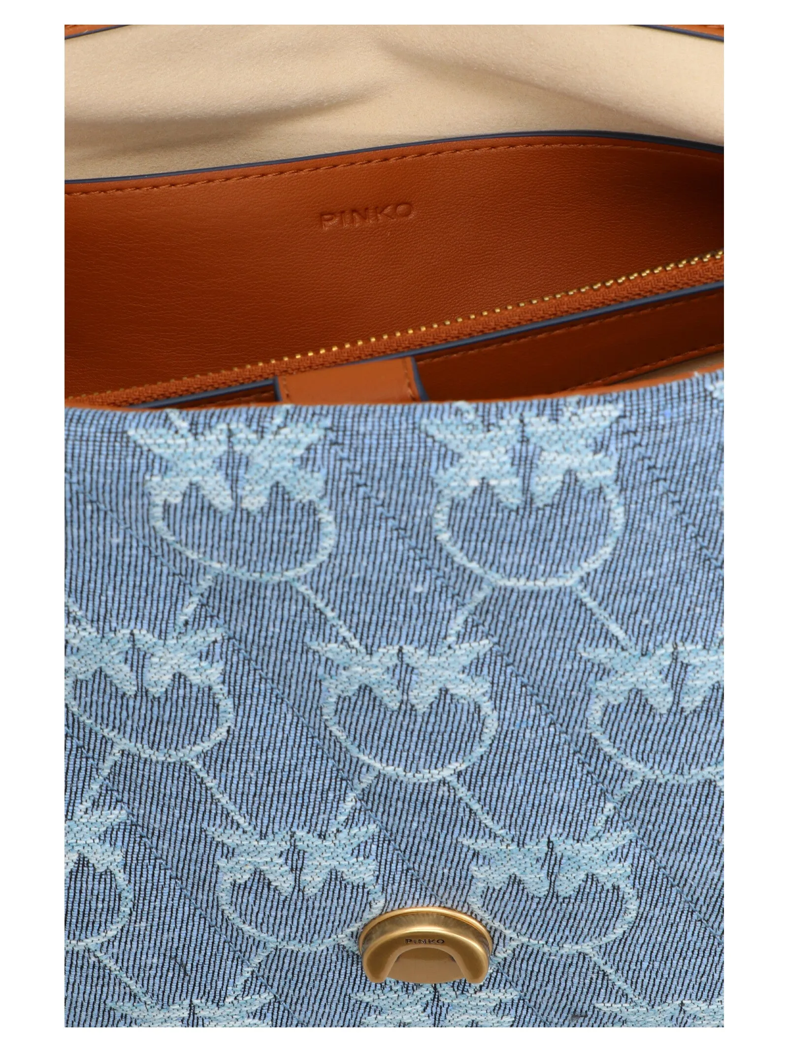 Pinko Frayed Trim Logo Plaque Handbag