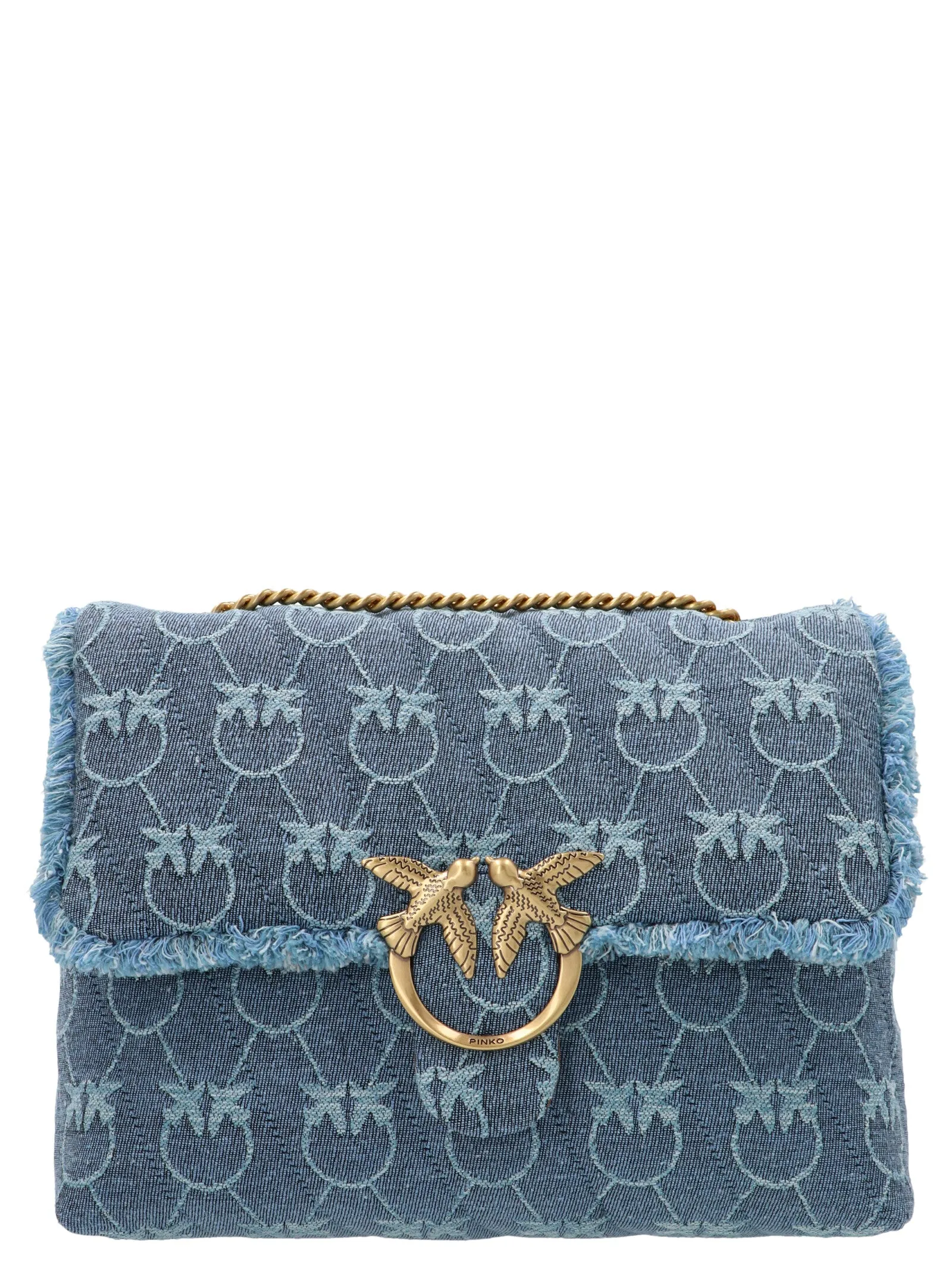 Pinko Frayed Trim Logo Plaque Handbag