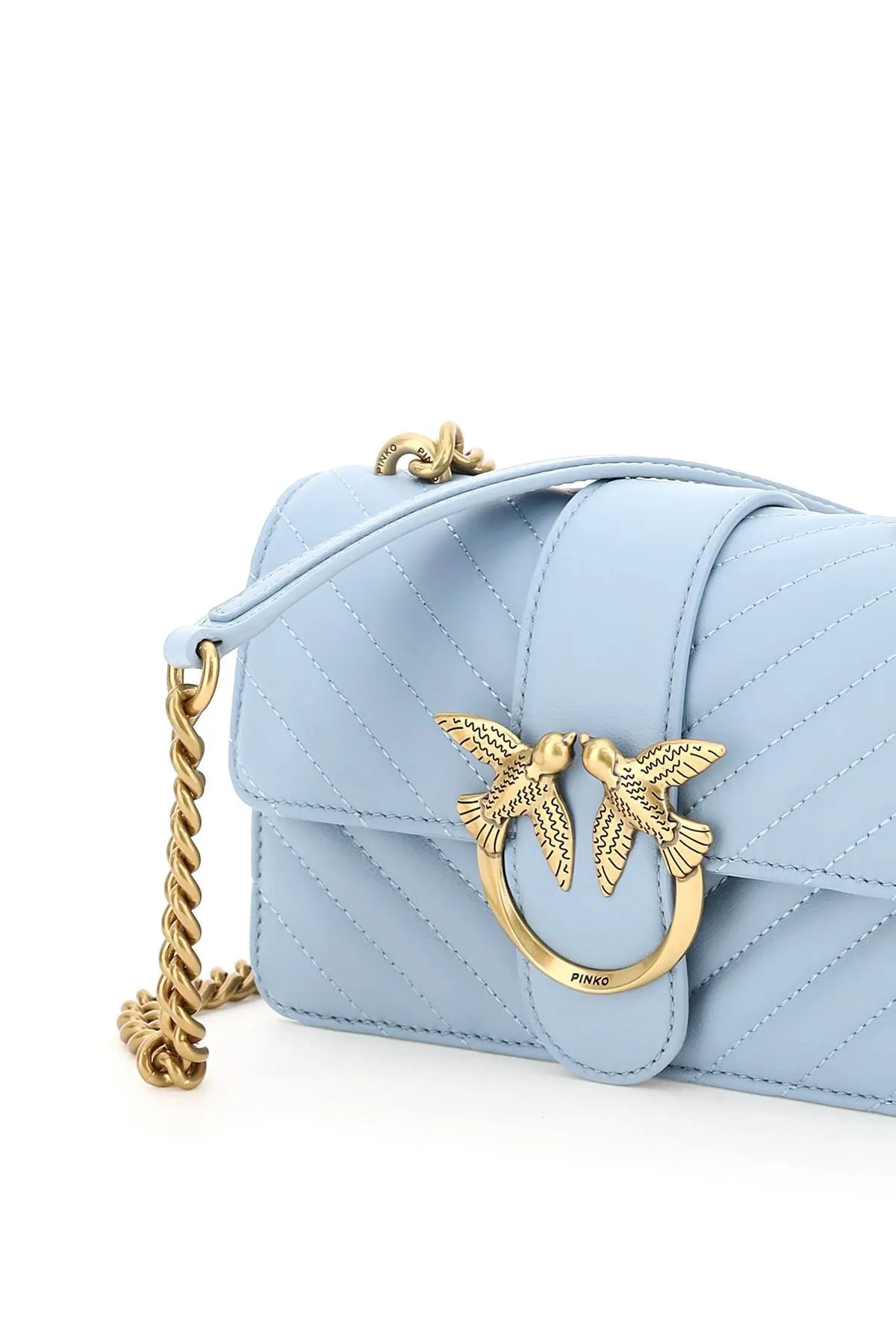 Pinko Love Icon Logo Plaque Quilted Shoulder Bag
