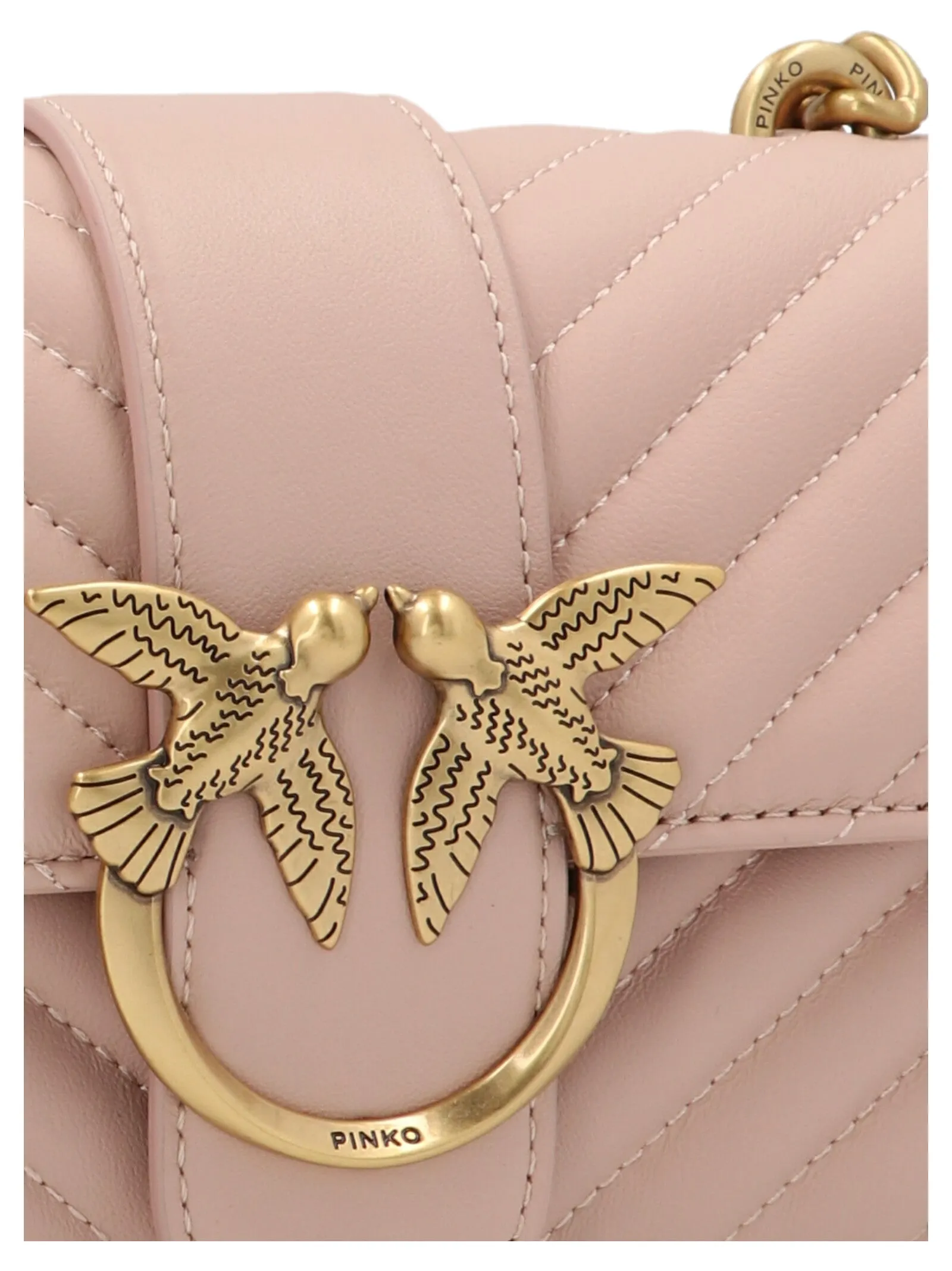 Pinko Love Icon Logo Plaque Quilted Shoulder Bag