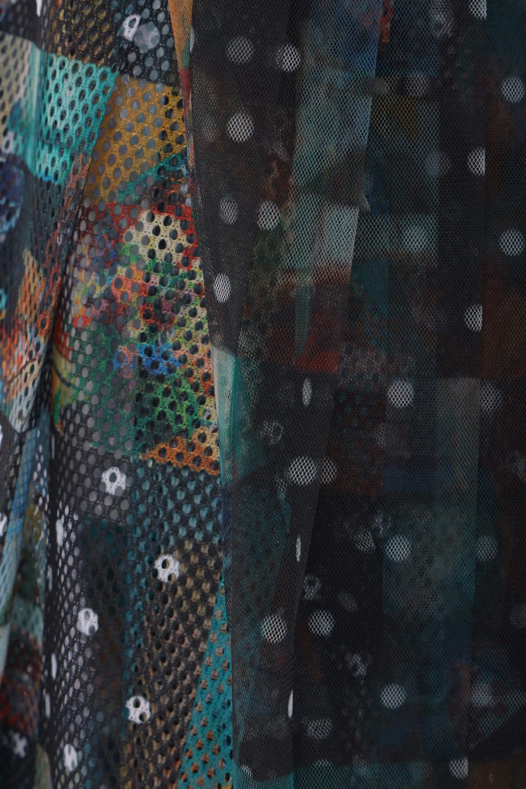 poplin and mesh wrap skirt