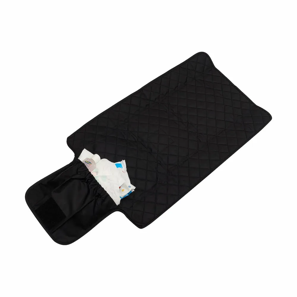 Quilted Change Mat Nappy Clutch -- Khaki Gold