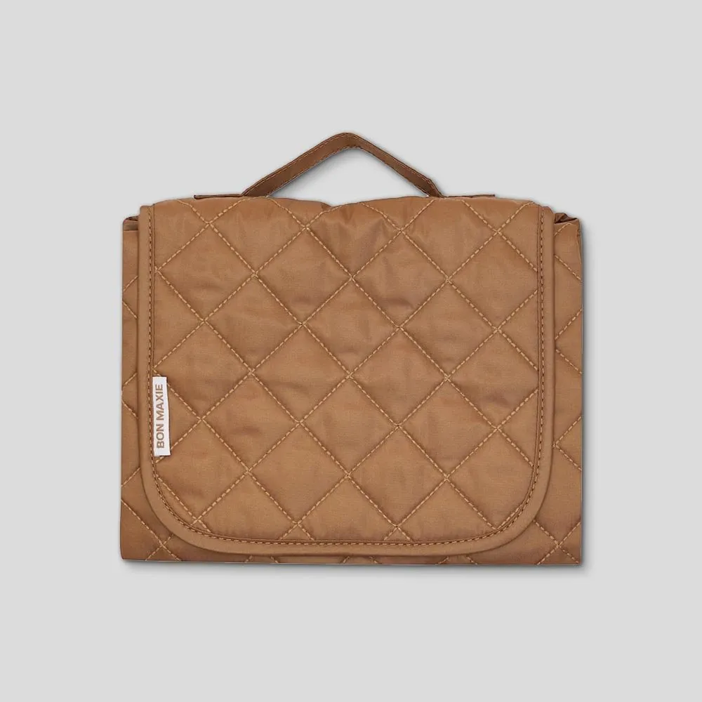 Quilted Change Mat Nappy Clutch -- Tan