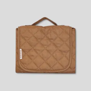 Quilted Change Mat Nappy Clutch -- Tan