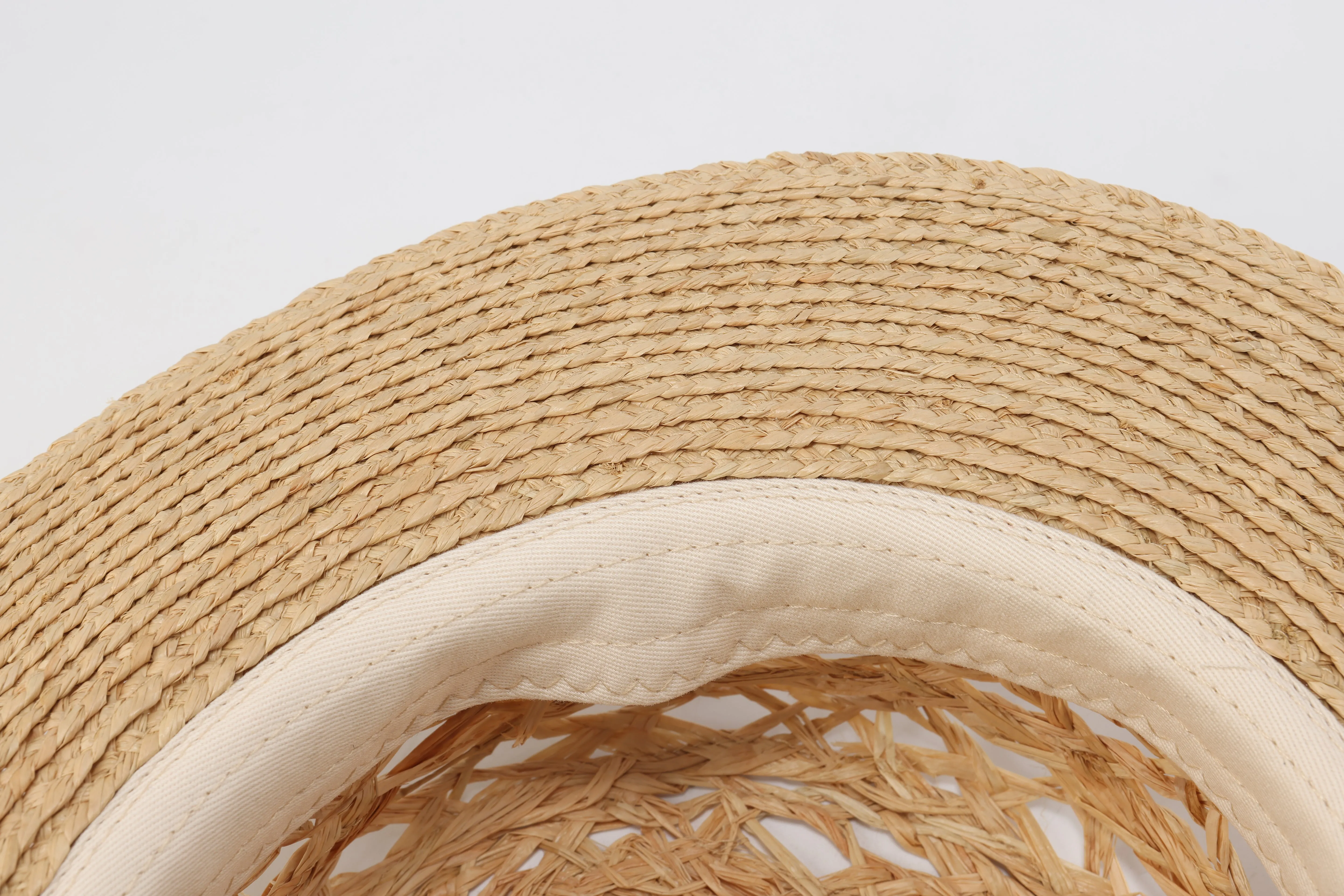 Raffia Straw Hat With Hat Chain