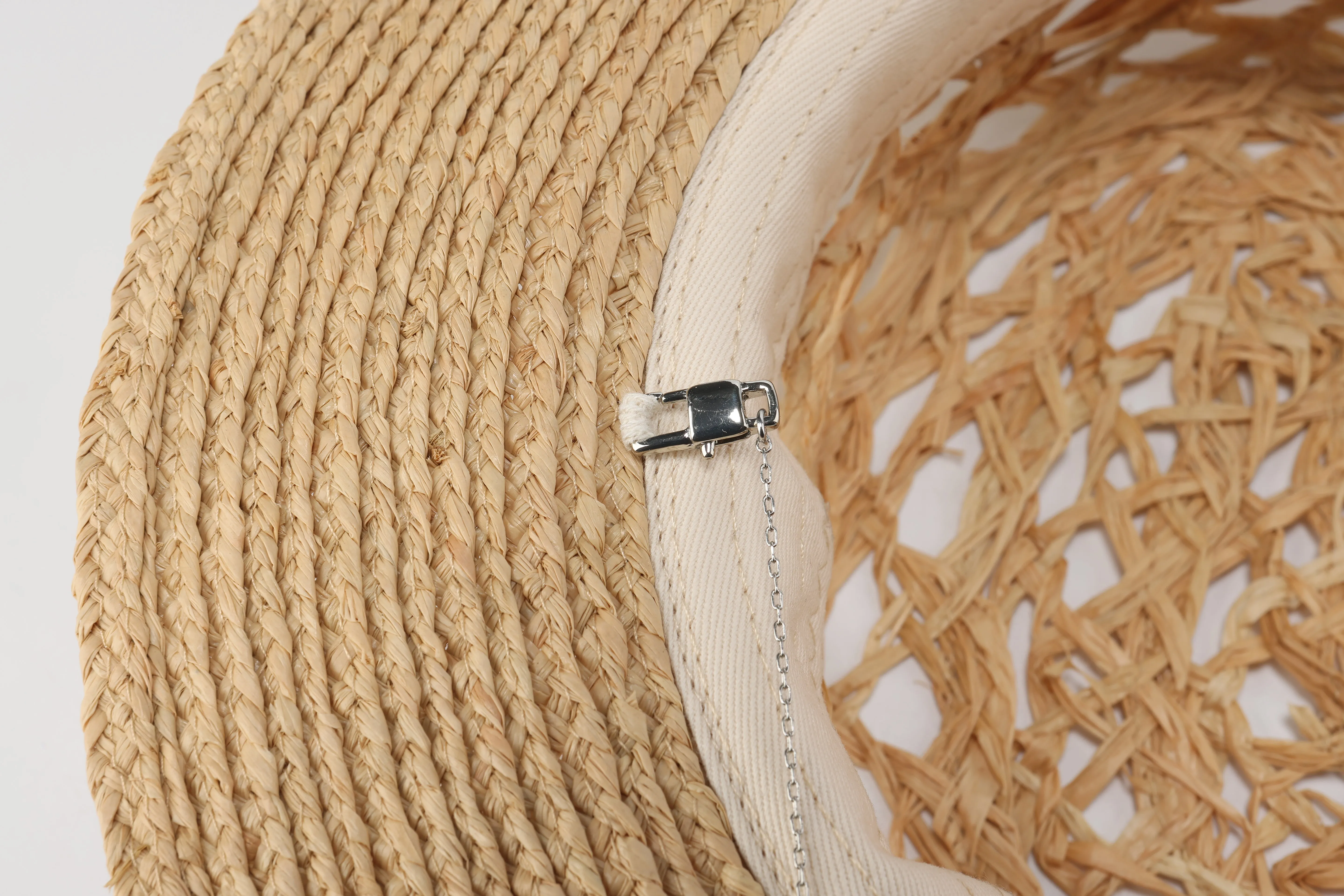 Raffia Straw Hat With Hat Chain