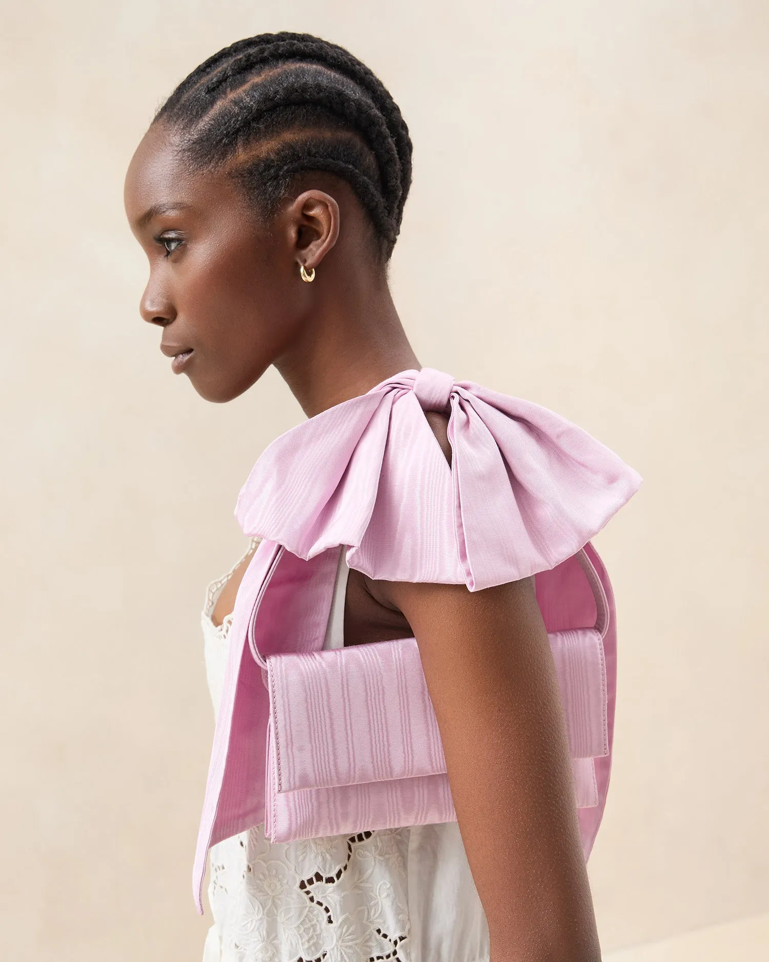 Ramona Pink Moiré Bow Bag