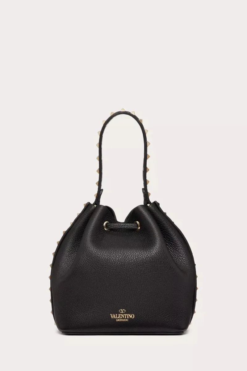 Rockstud Grainy Bucket Bag