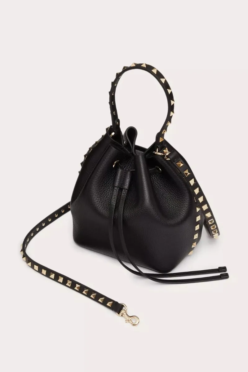 Rockstud Grainy Bucket Bag