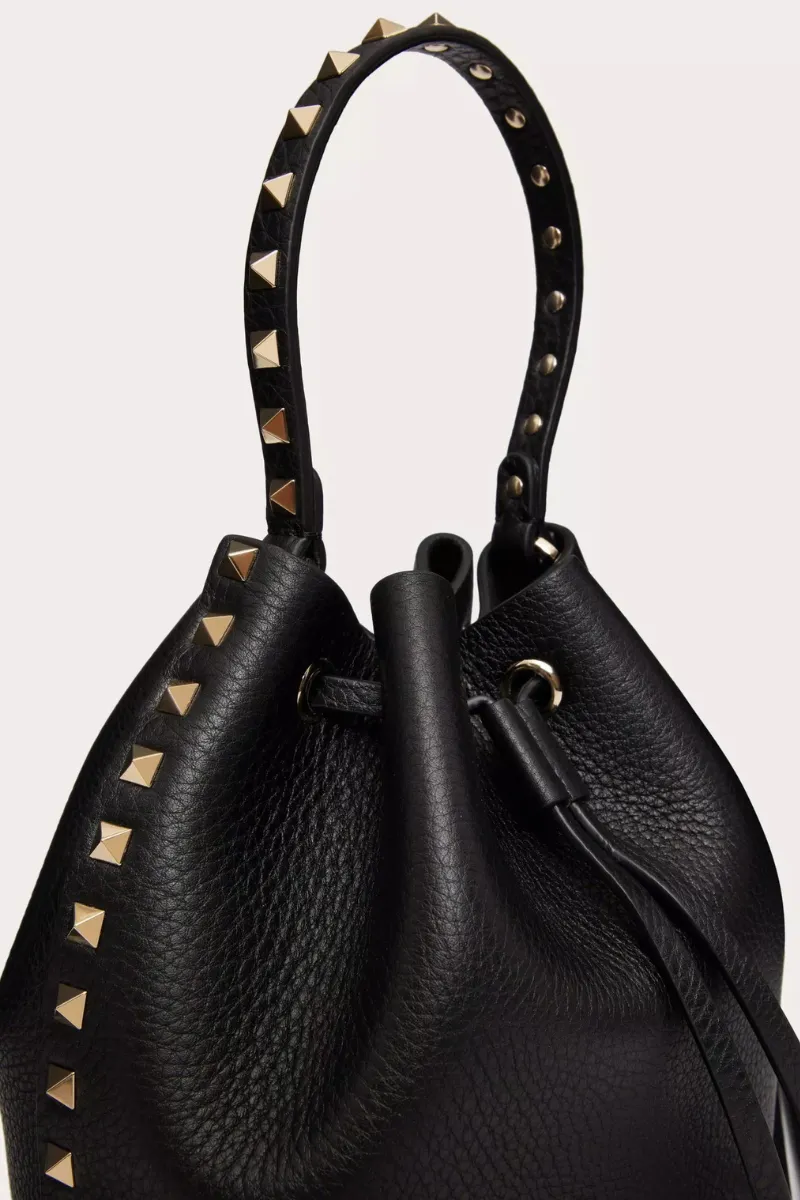 Rockstud Grainy Bucket Bag