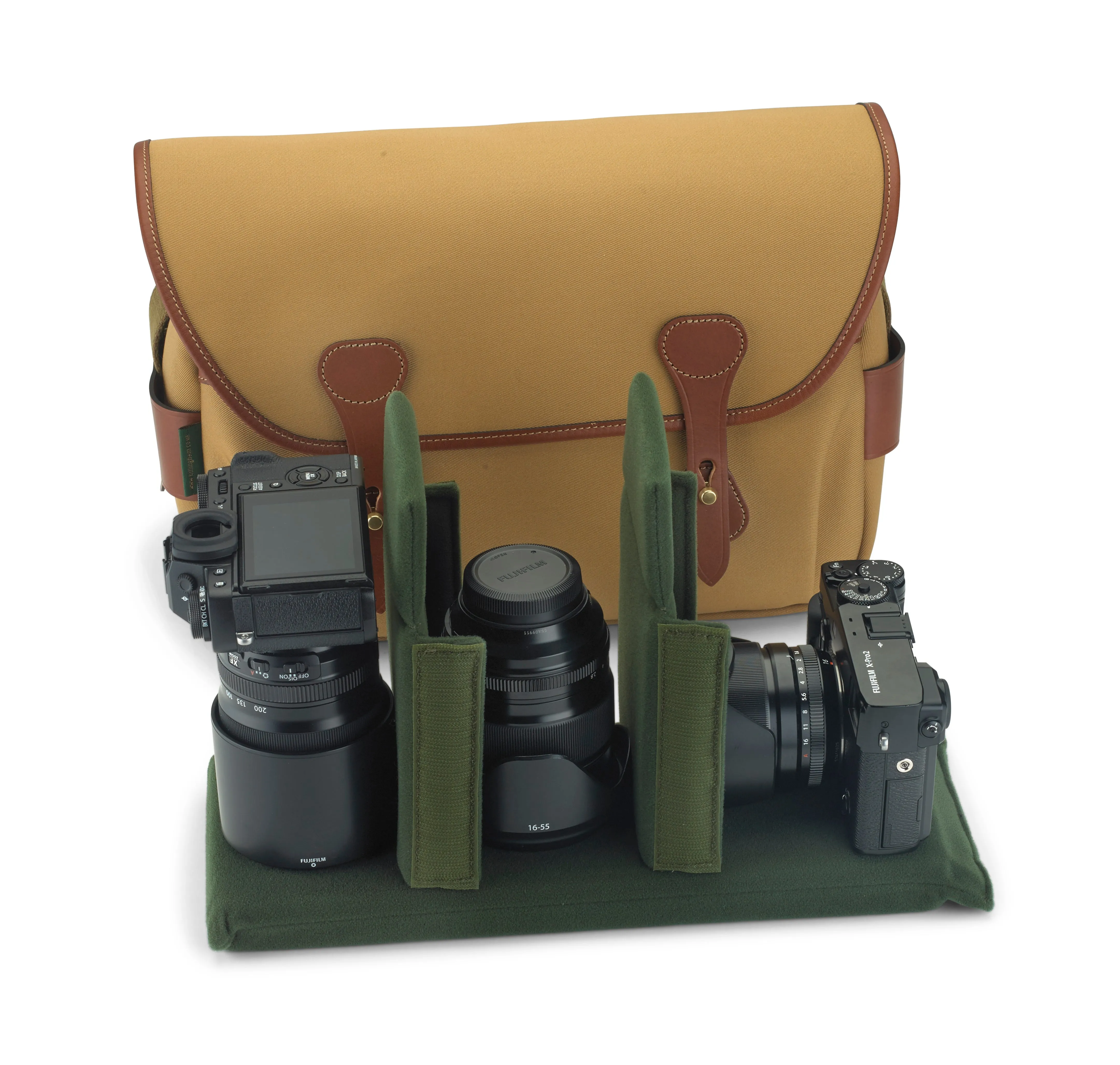 S4 Camera Bag - Khaki Canvas / Tan Leather