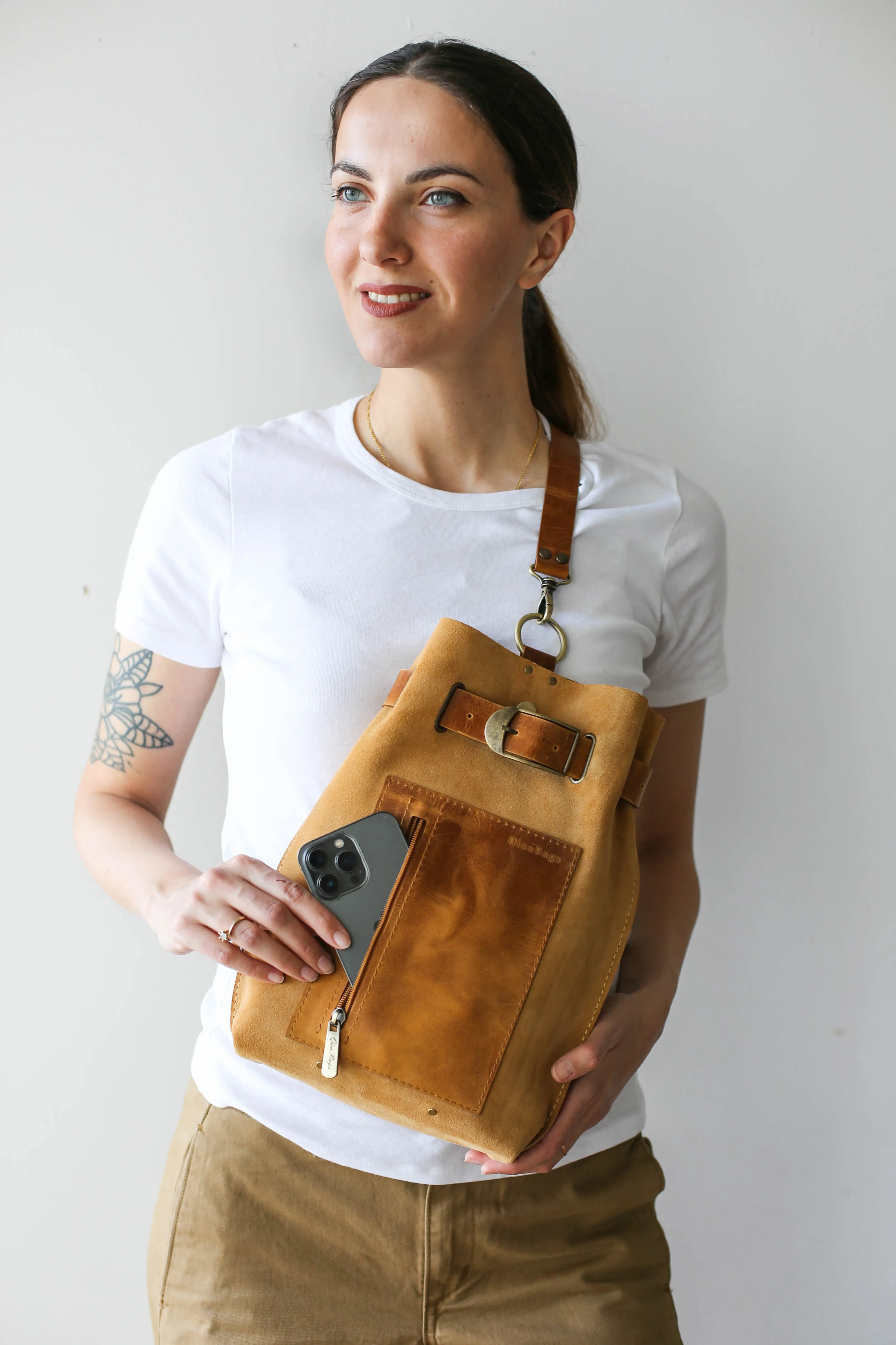 Sahara Suede Sling Backpack