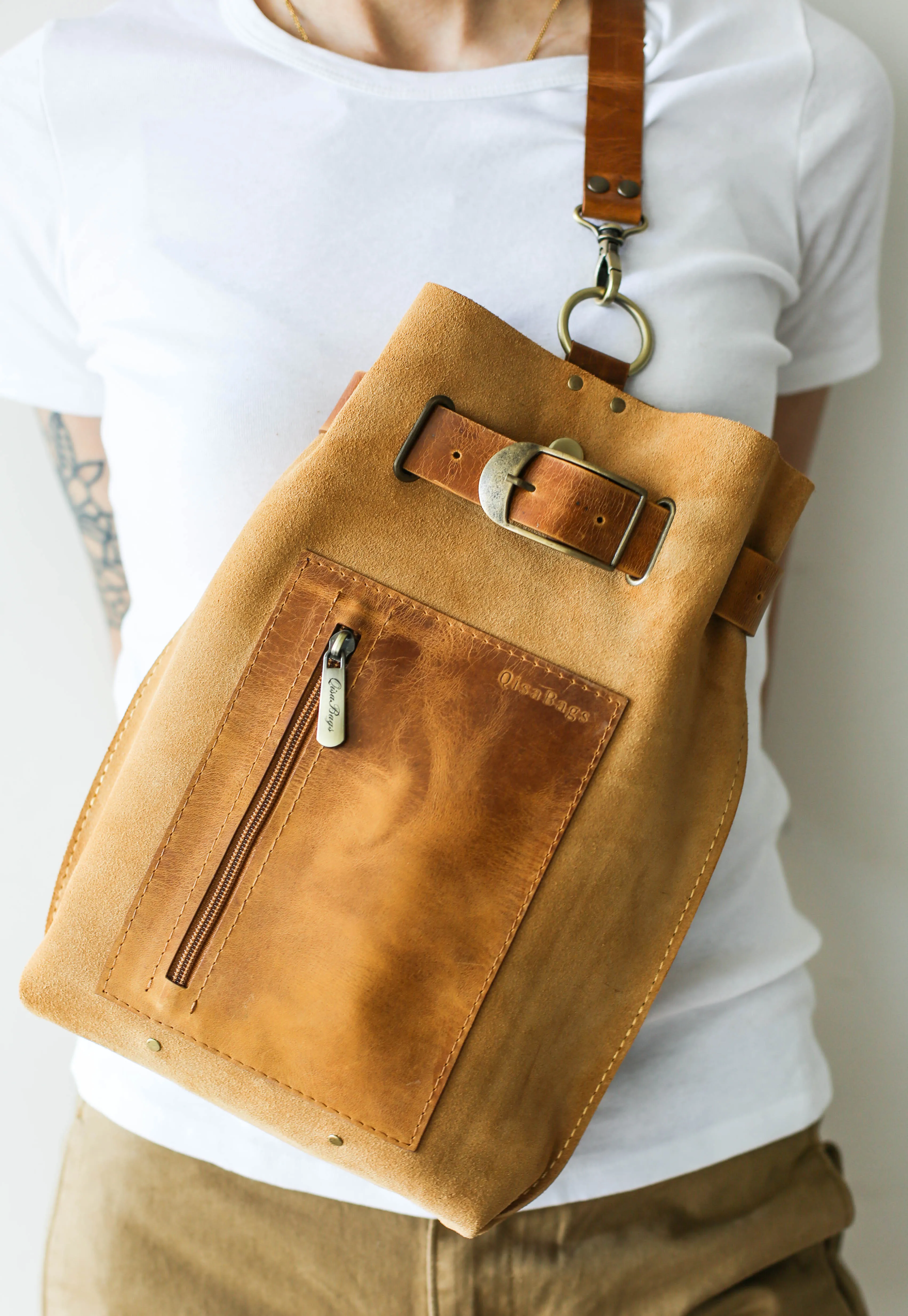 Sahara Suede Sling Backpack