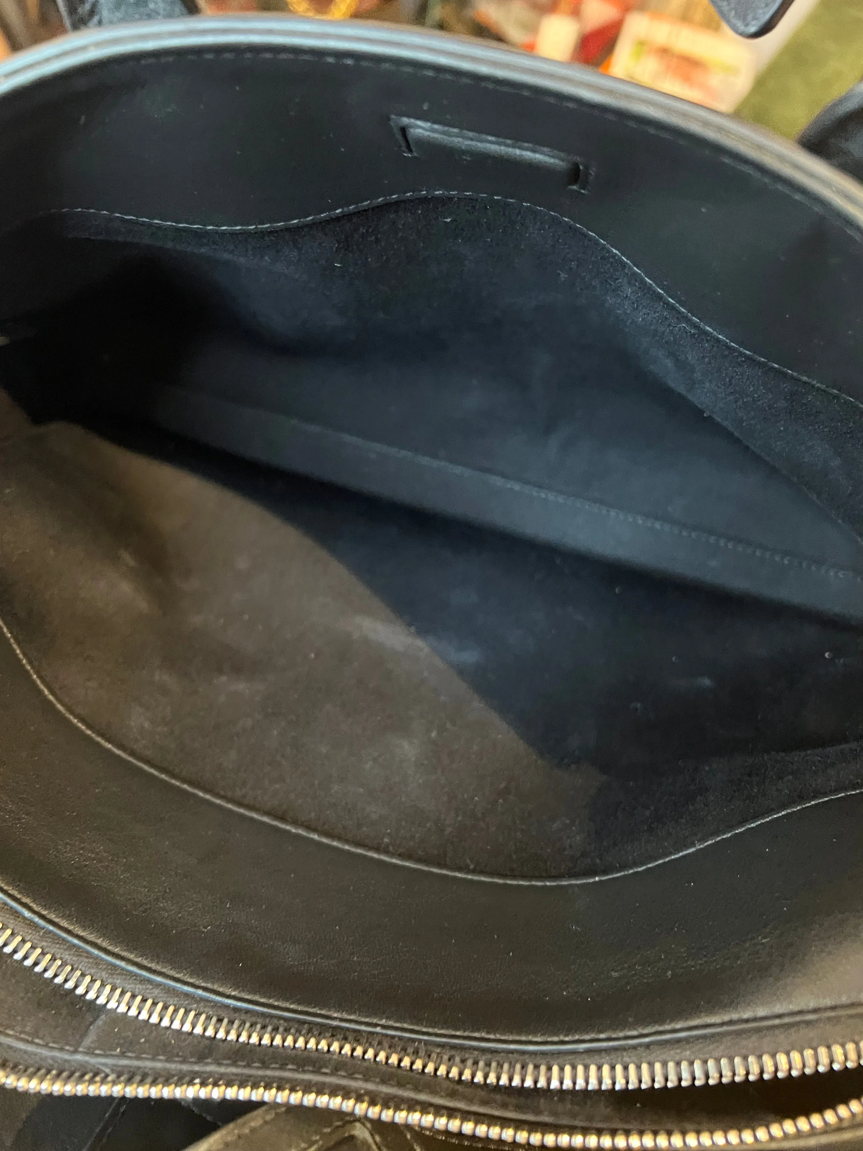 Saint Laurent Smooth Black Calfskin Leather Jane Tote / Shoulder Bag
