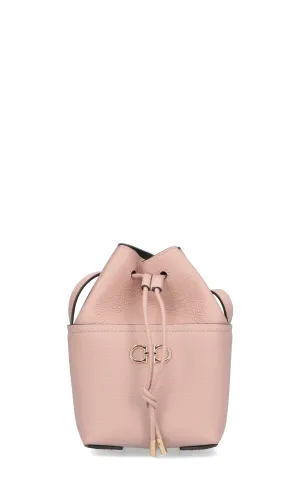 Salvatore Ferragamo Gancini Drawstring Bucket Bag