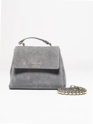 Sveva Bag in Gray Suede Leather