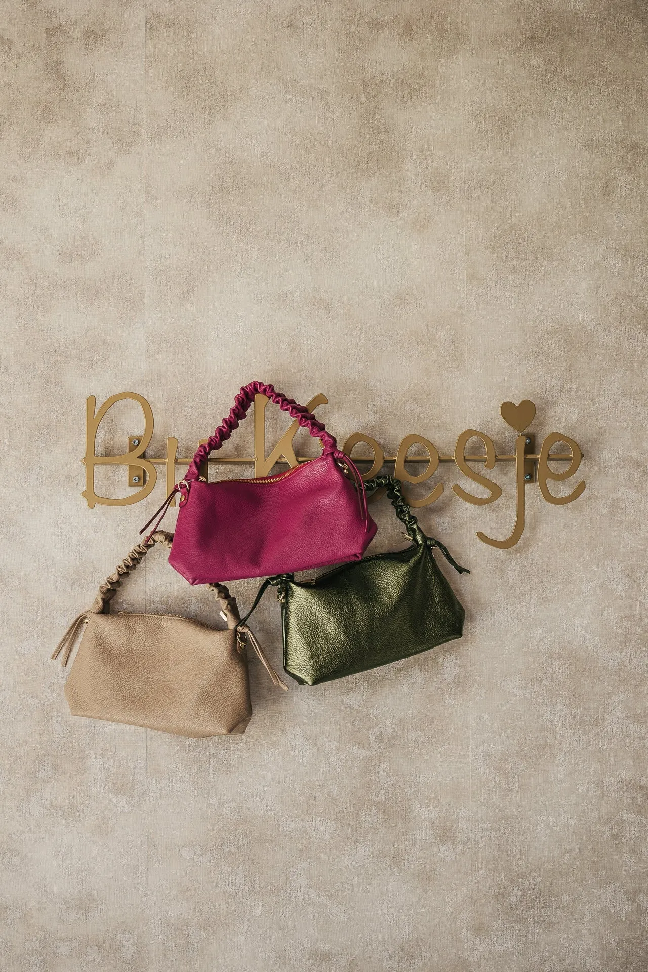 Tas Linde leer metallic green