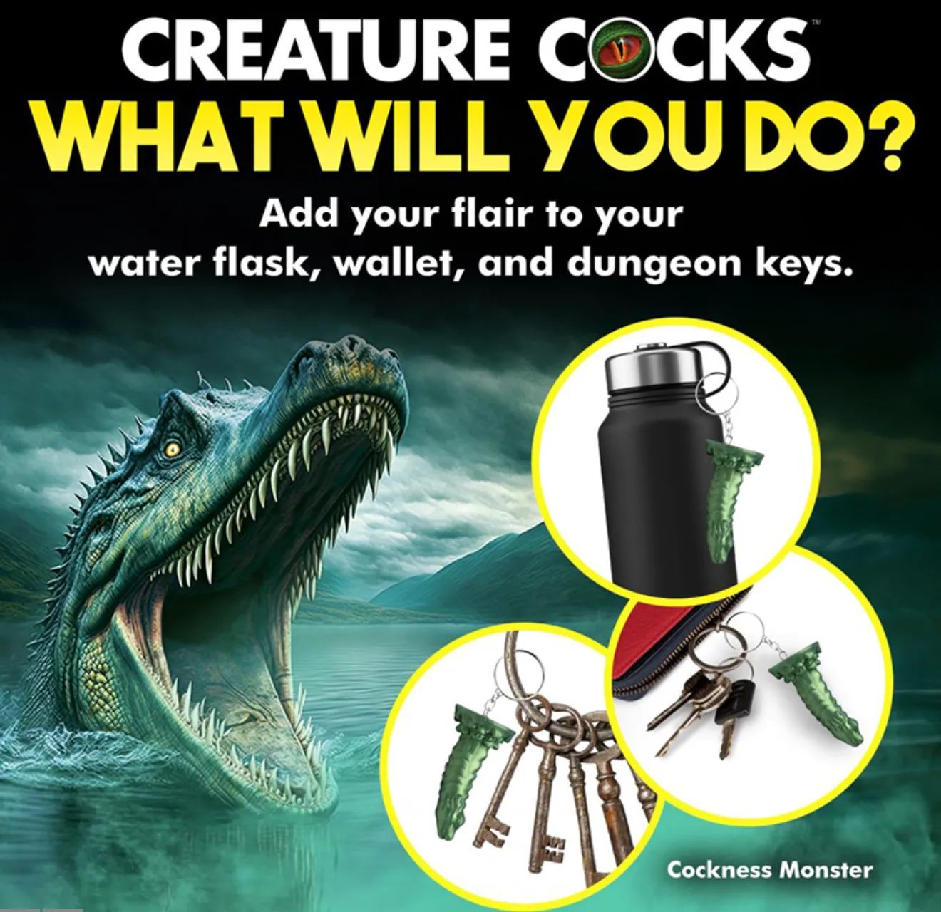 THE CREATURE COCKS COCKNESS MONSTER KEYCHAIN