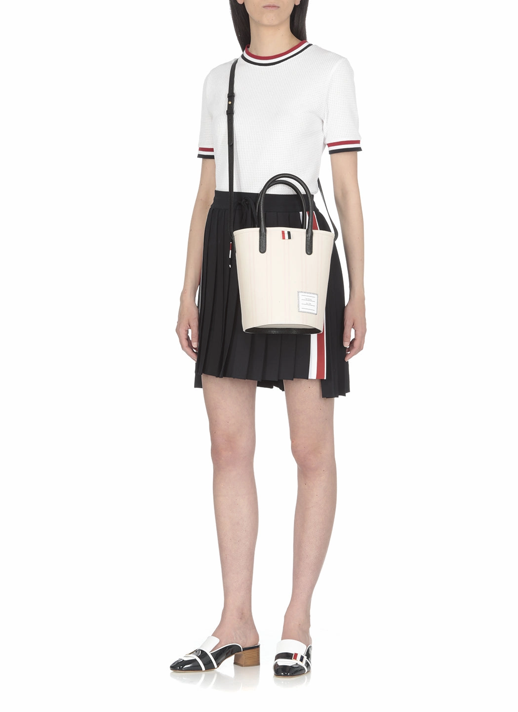 Thom Browne Logo Batch Bucket Bag