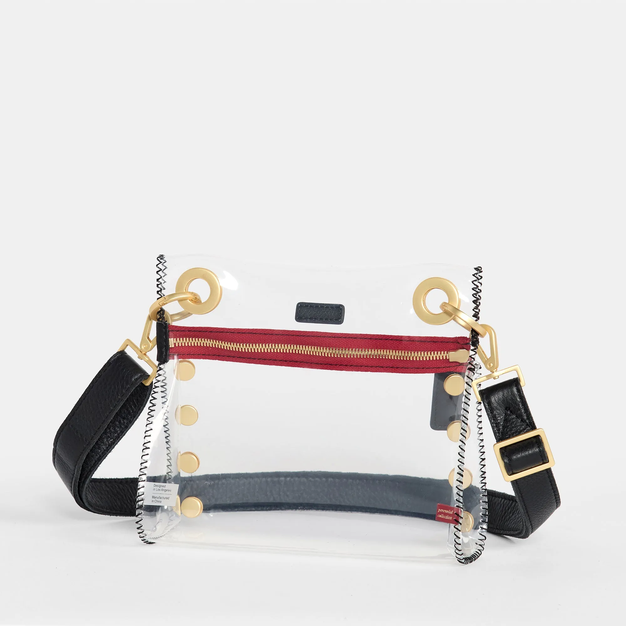 Tony | Clear Black/Brushed Gold Red Zip | Sml