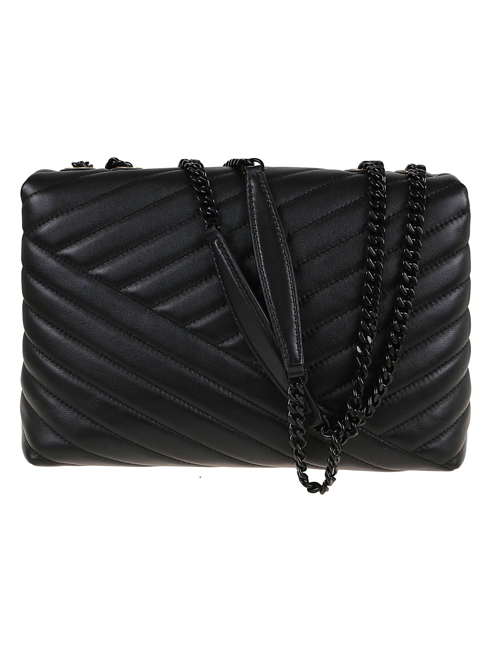 Tory Burch Logo-Plaque Chain-Linked Shoulder Bag