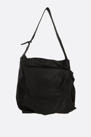Unevenness shoulder bag in smooth leather