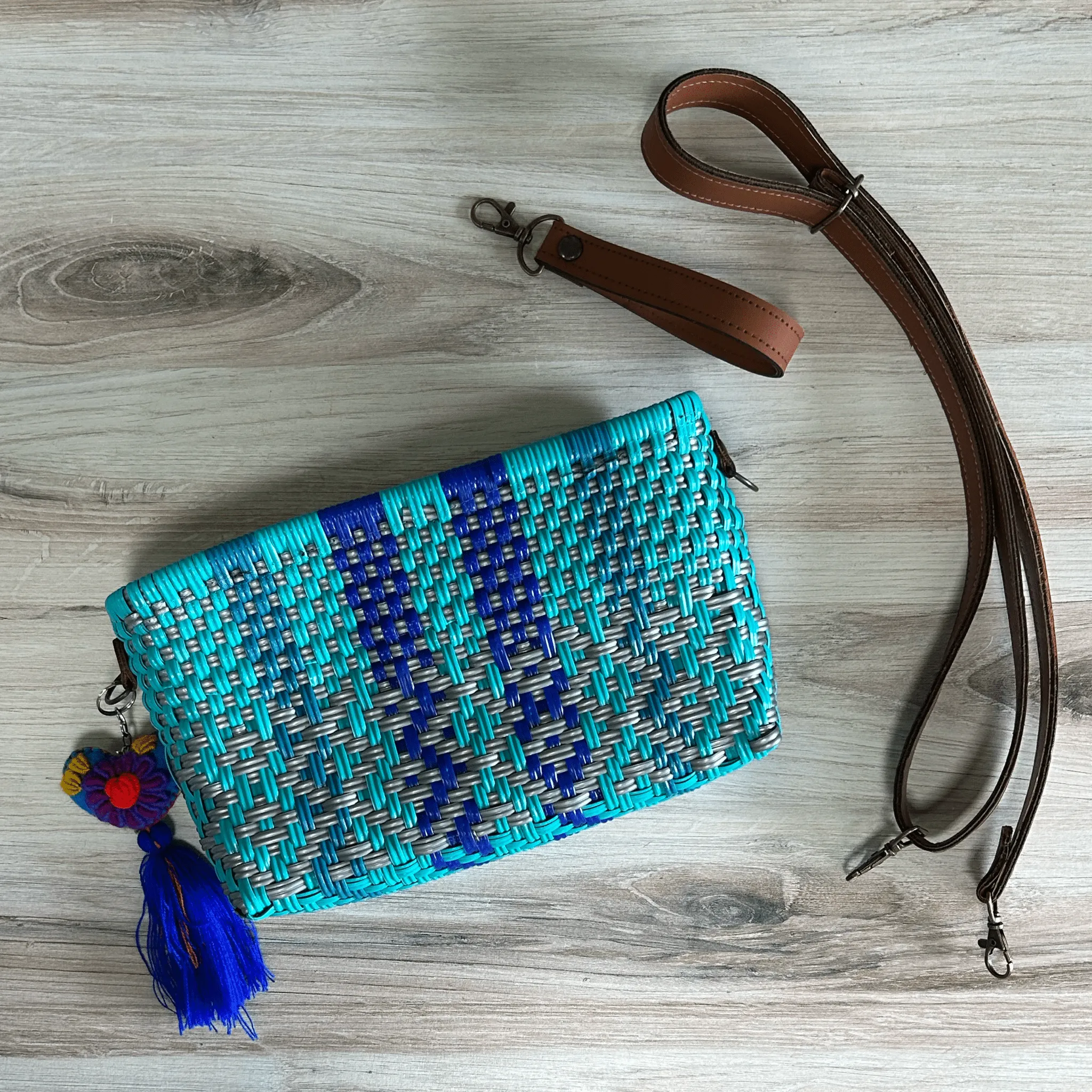 Upcycled Handwoven Handbags - Blue Jay BUNDLE