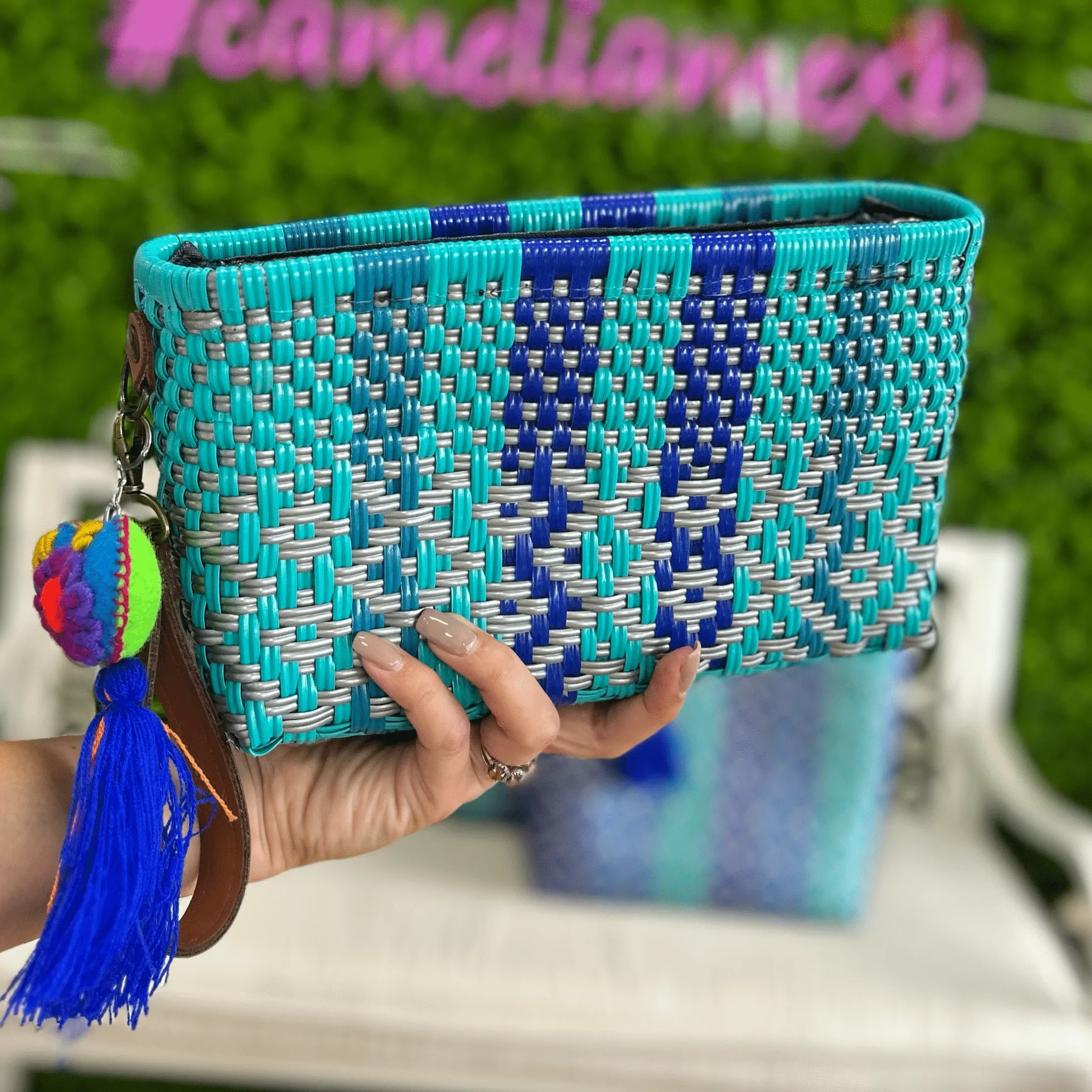 Upcycled Handwoven Handbags - Blue Jay BUNDLE